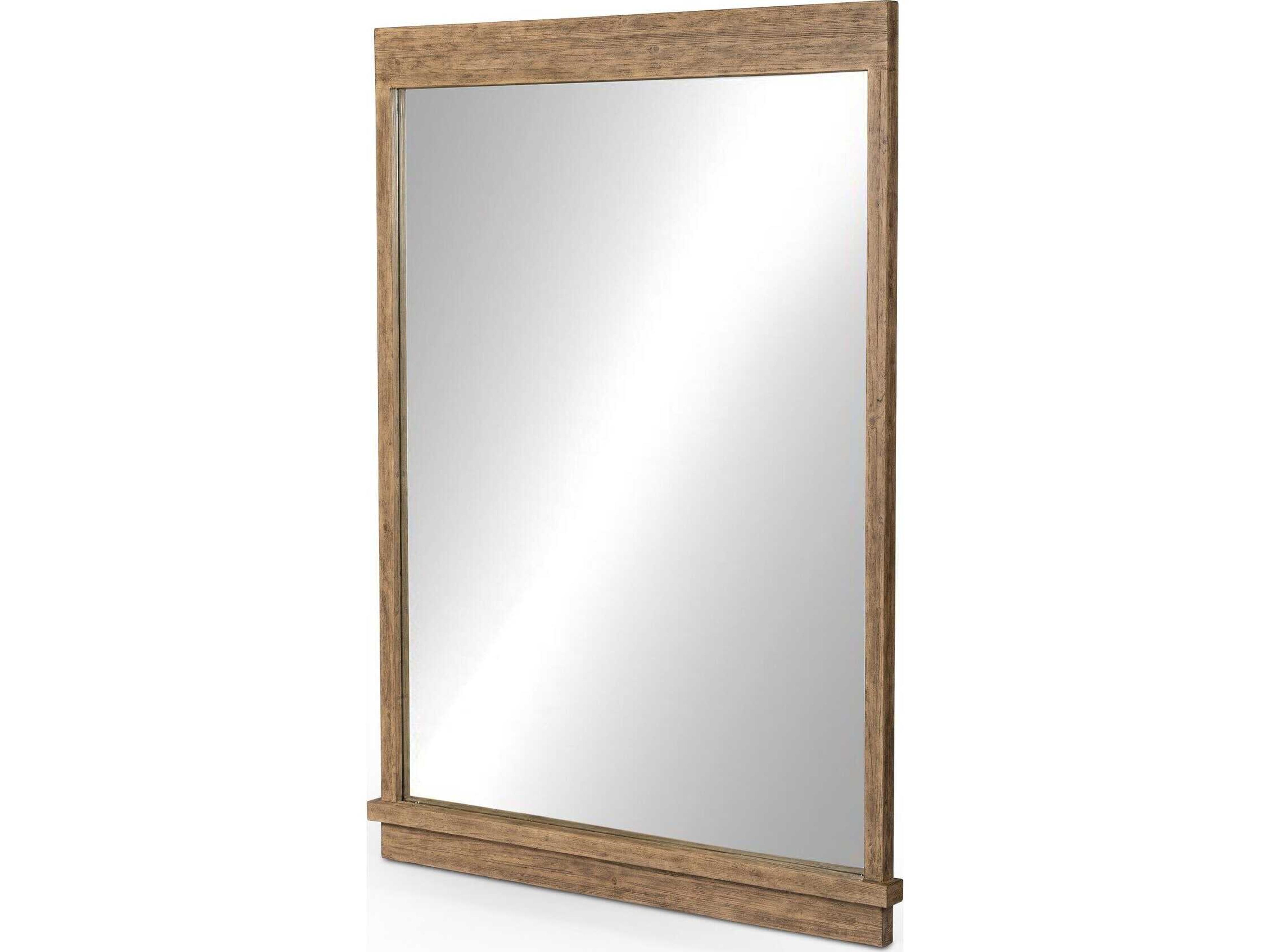 Wells Ledge Rectangular Distressed Light Pine Floor Mirror