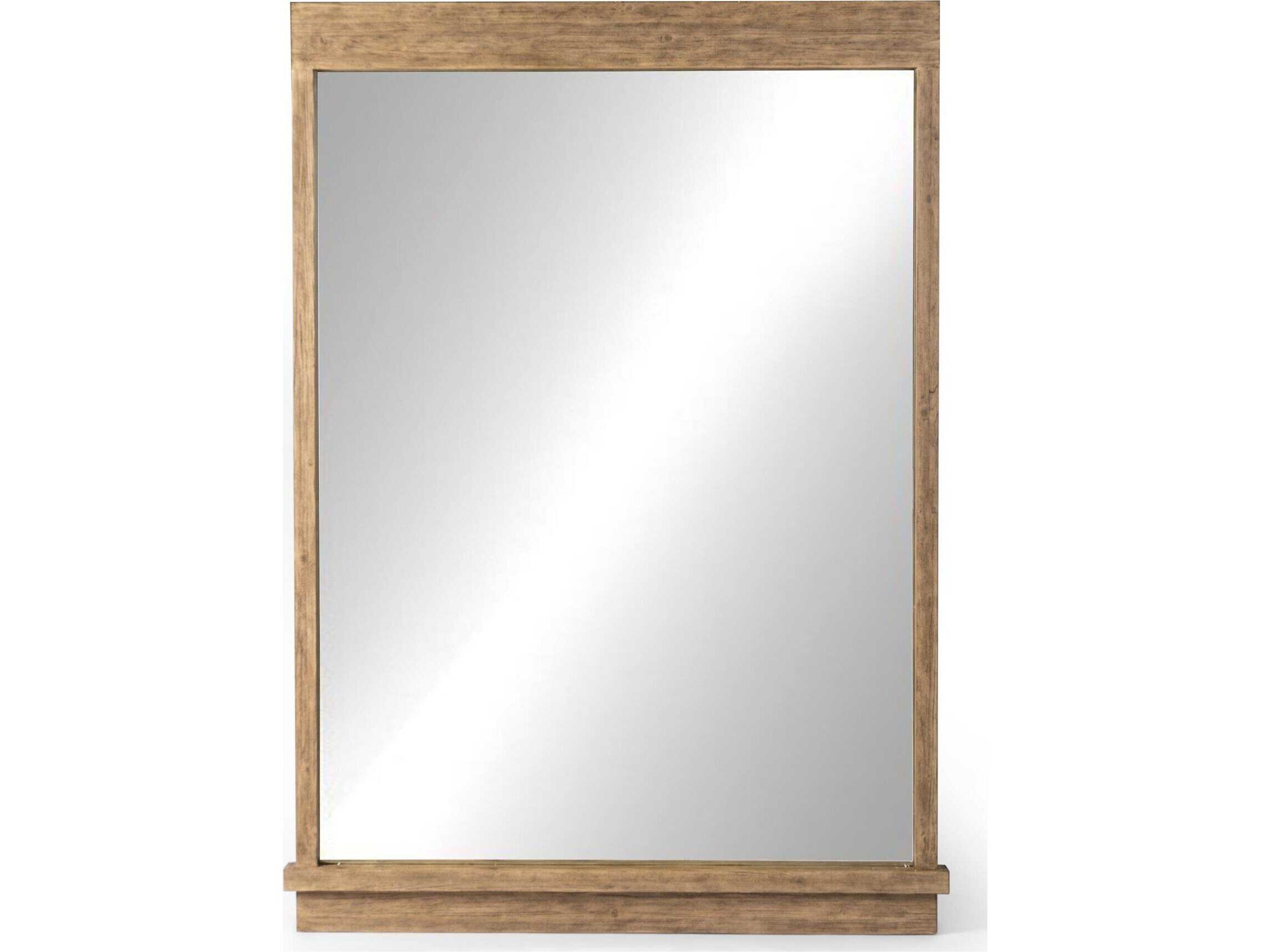 Four Hands Wells Ledge Rectangular Distressed Light Pine Floor Mirror
