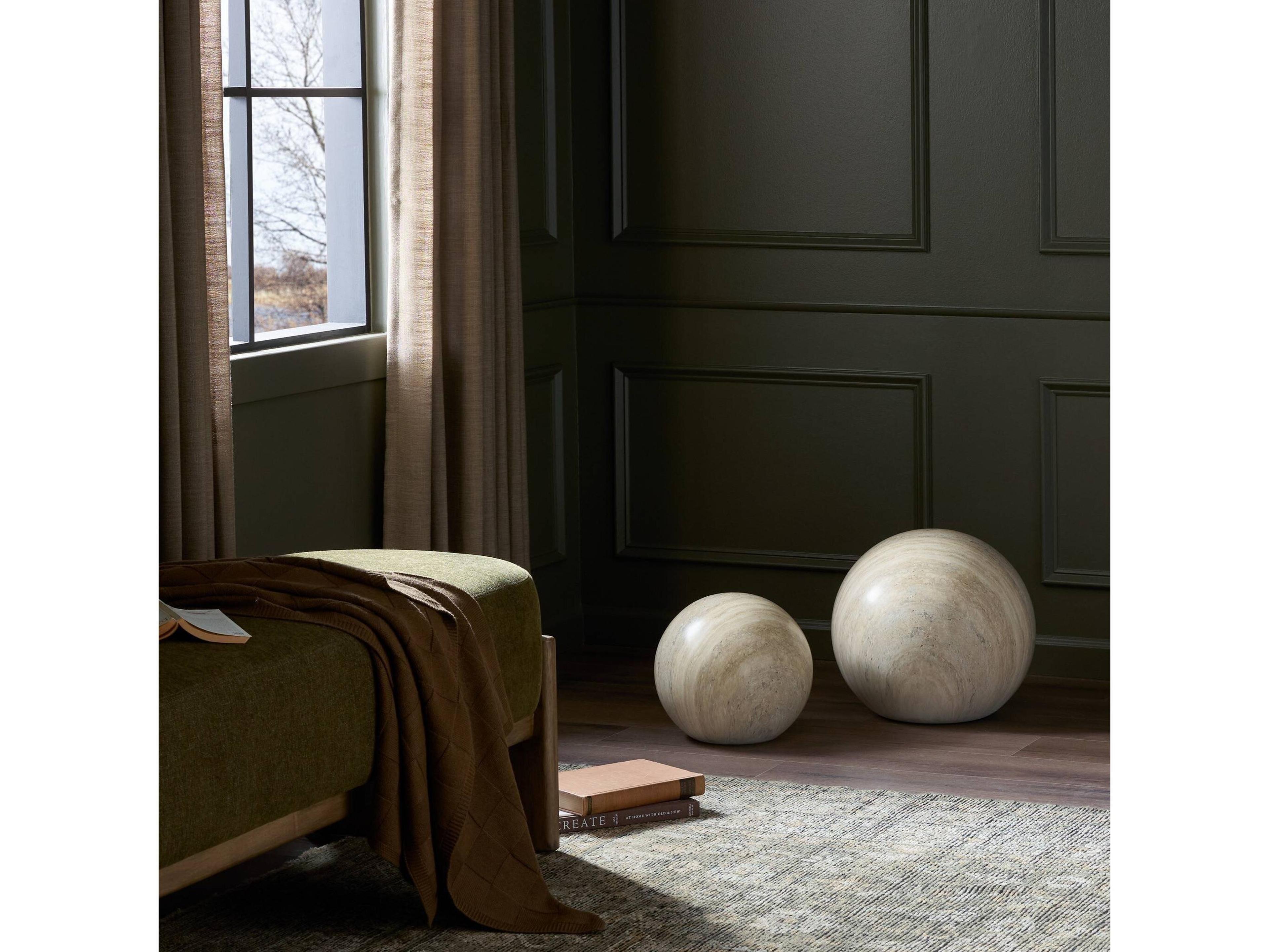 Four Hands Thayer Mairo Natural Grey Faux Marble Sphere