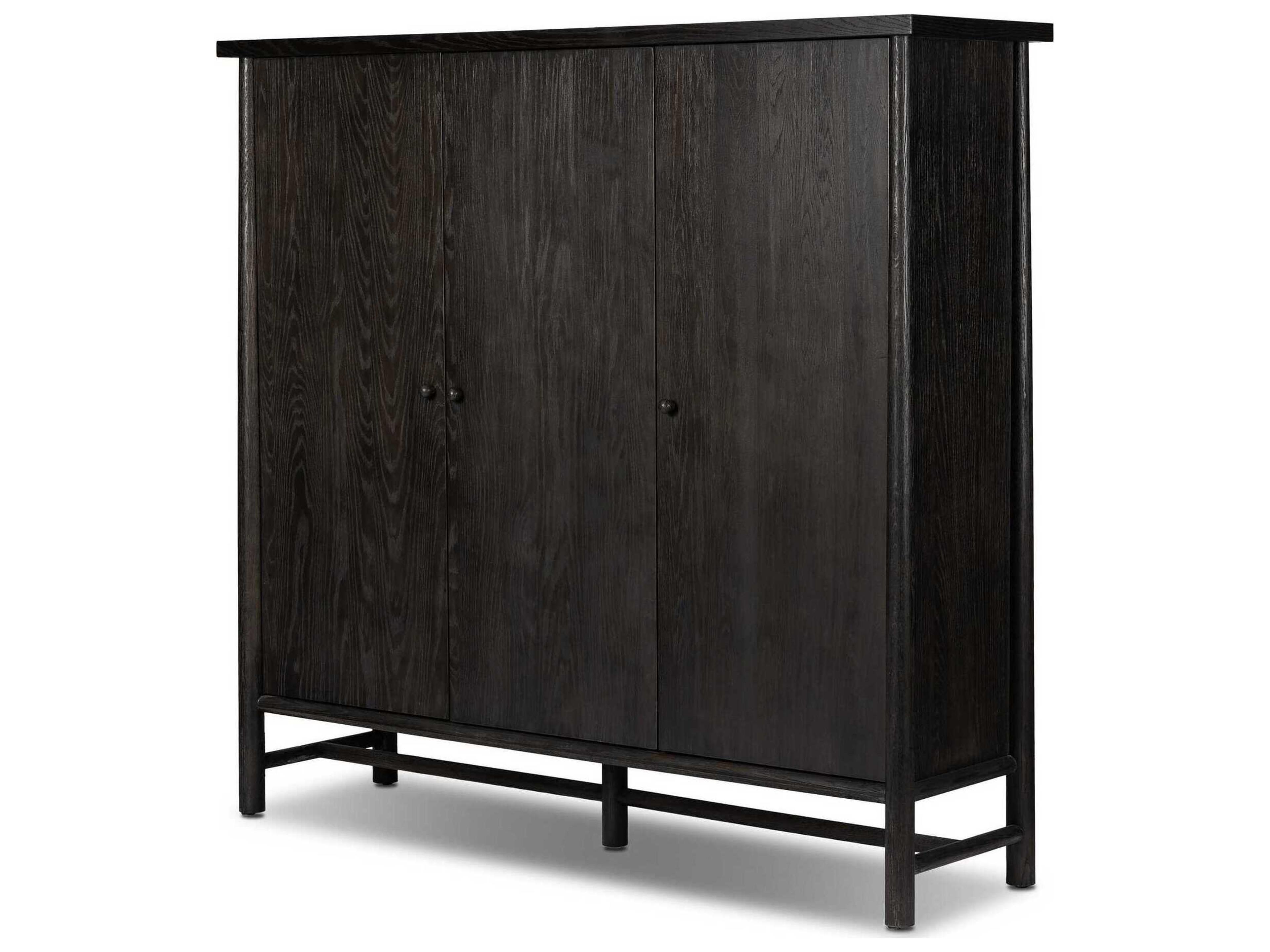 Wells Charcoal Oak Veneer Black Wood Accent Chest