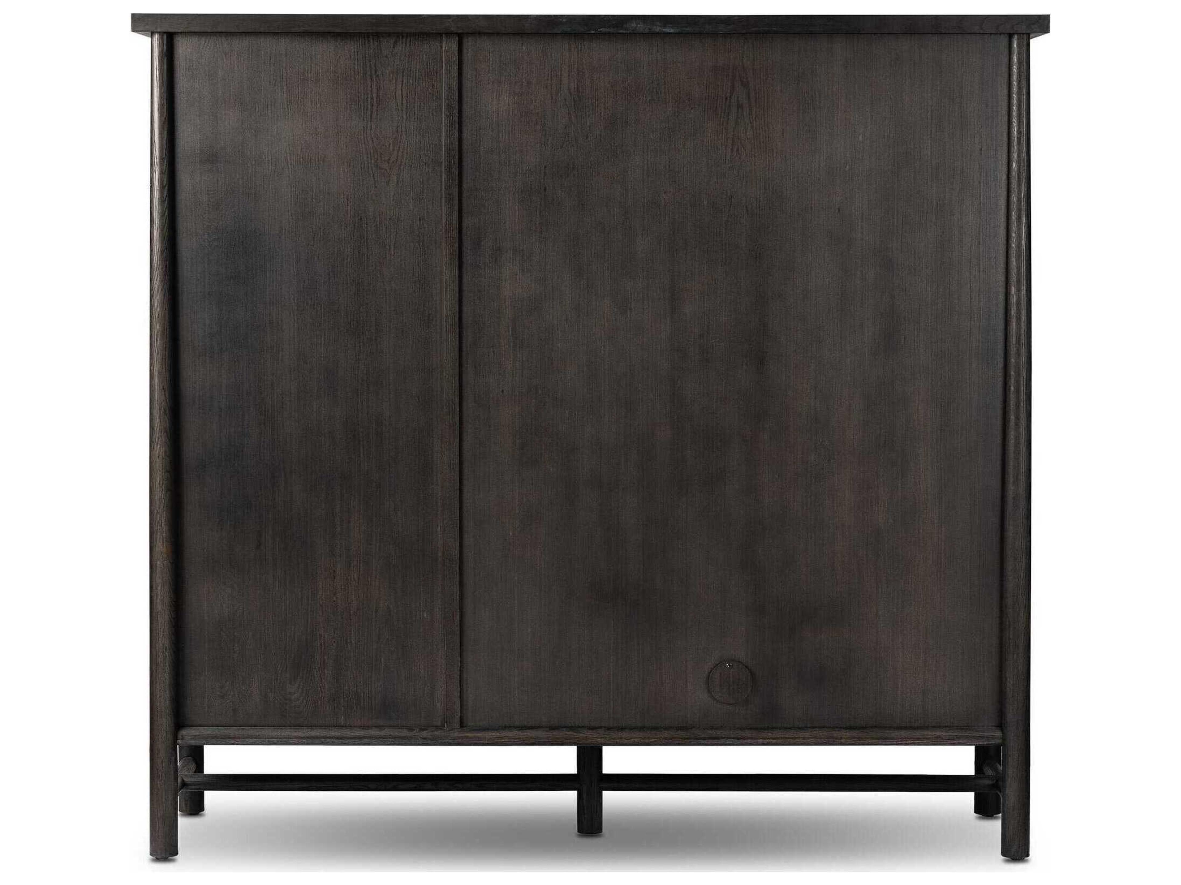 Four Hands Wells Charcoal Oak Veneer Black Wood Accent Chest
