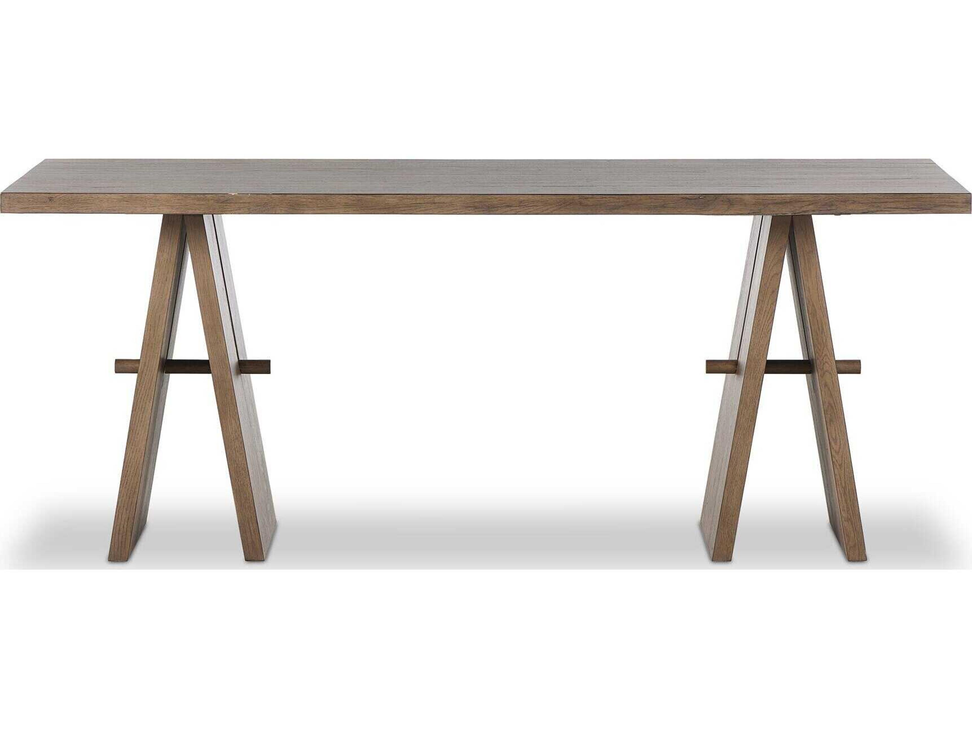 Four Hands Haiden Rustic Grey Veneer Brown Oak Wood Computer Desk