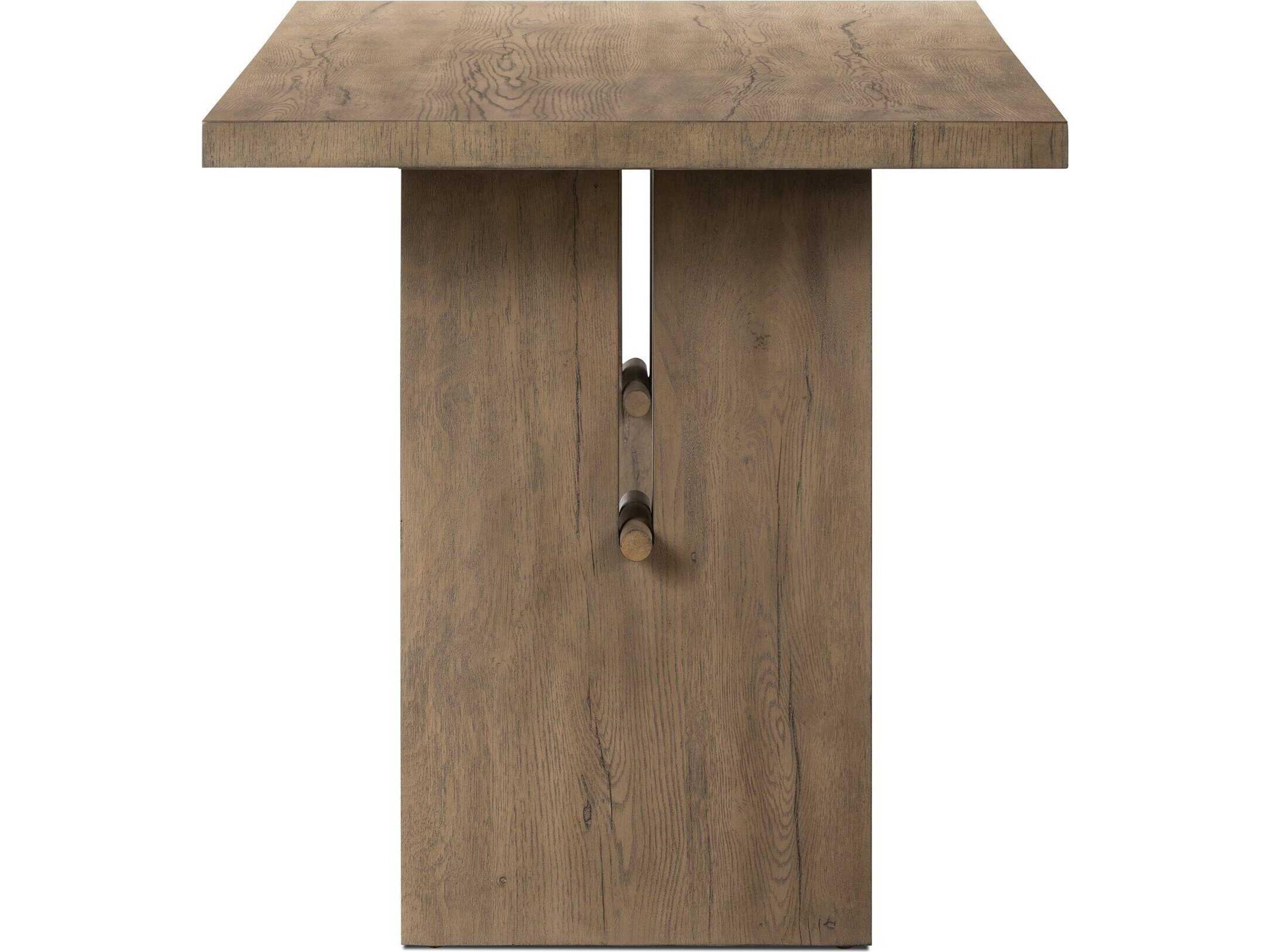 Four Hands Haiden Rustic Grey Veneer Brown Oak Wood Computer Desk