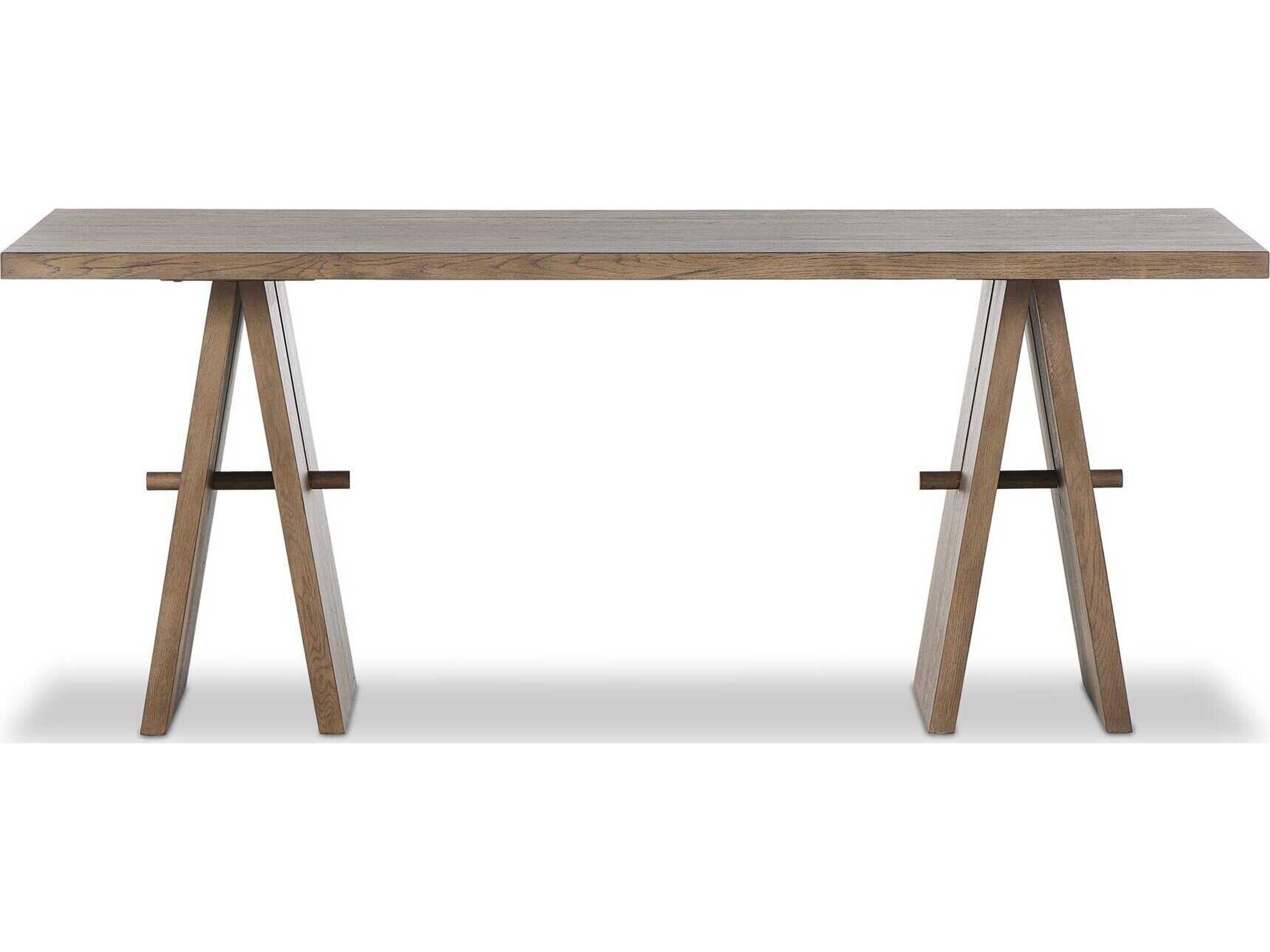 Four Hands Haiden Rustic Grey Veneer Brown Oak Wood Computer Desk