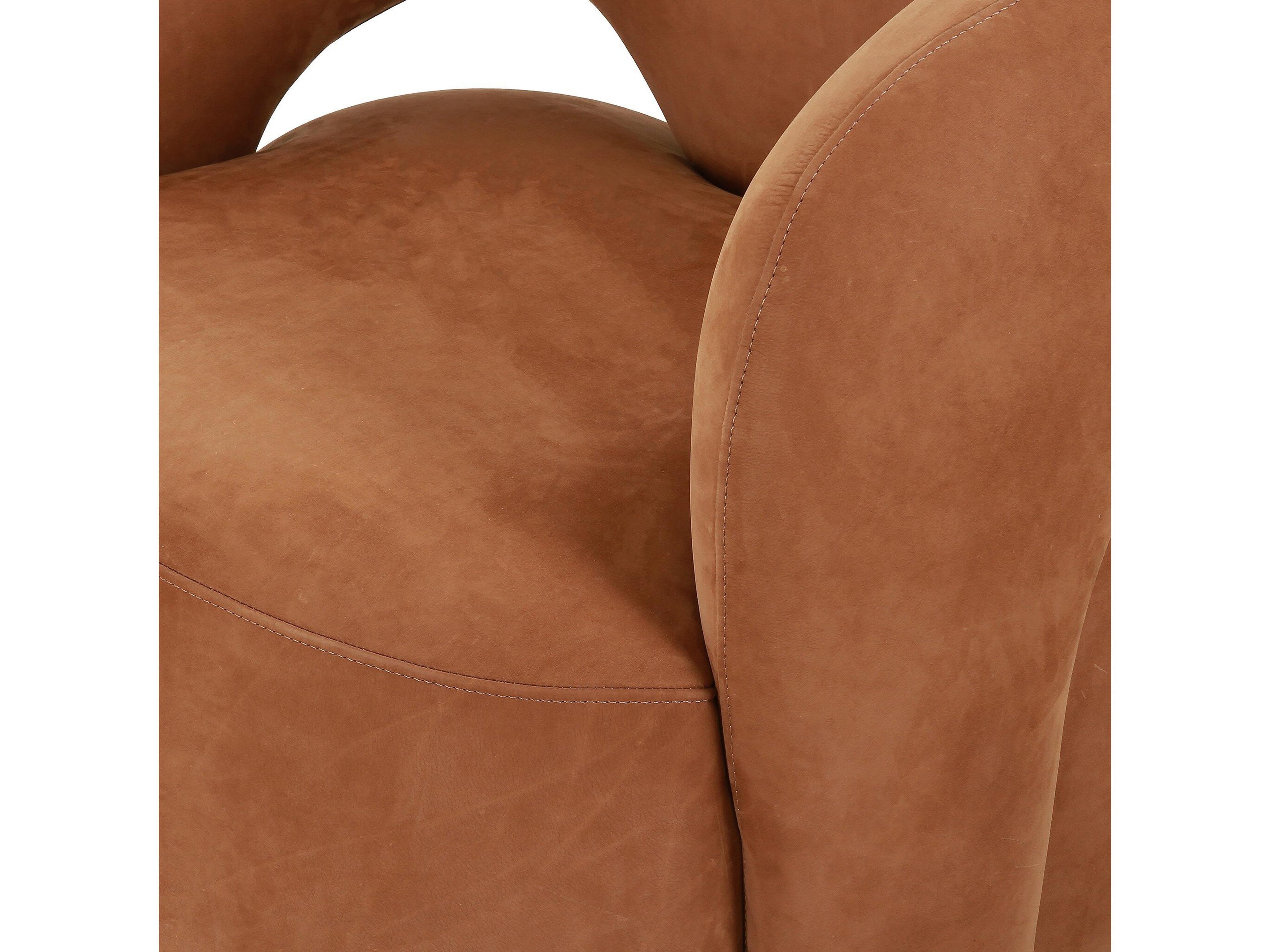 Four Hands Grayson Mazie Nubuck Cognac Swivel Chair