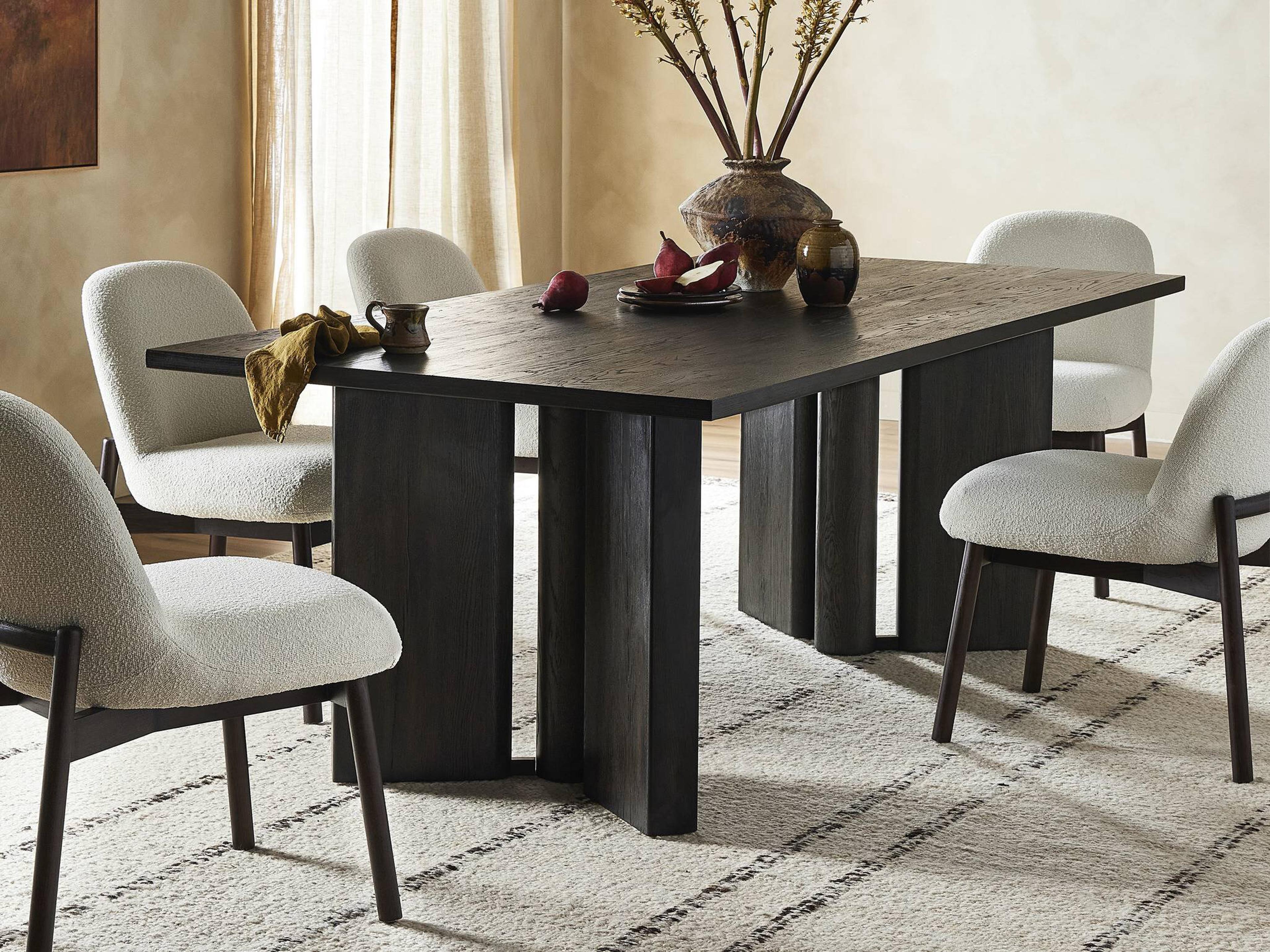 Four Hands Haiden Rectangular Wood Smoked Black Veneer Dining Table