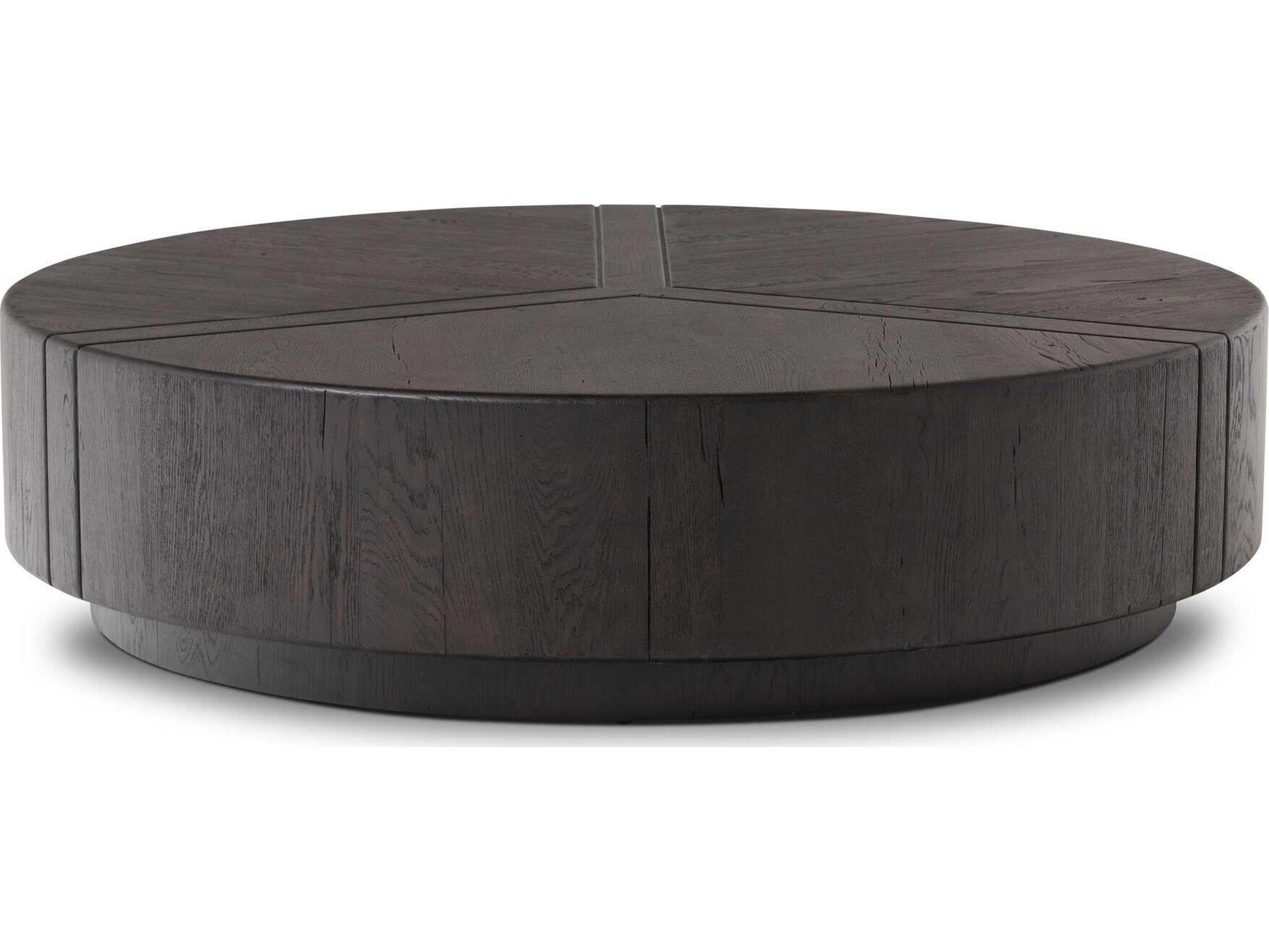 Four Hands Bina Renan Dark Espresso Reclaimed French Oak Round Wood Coffee Table