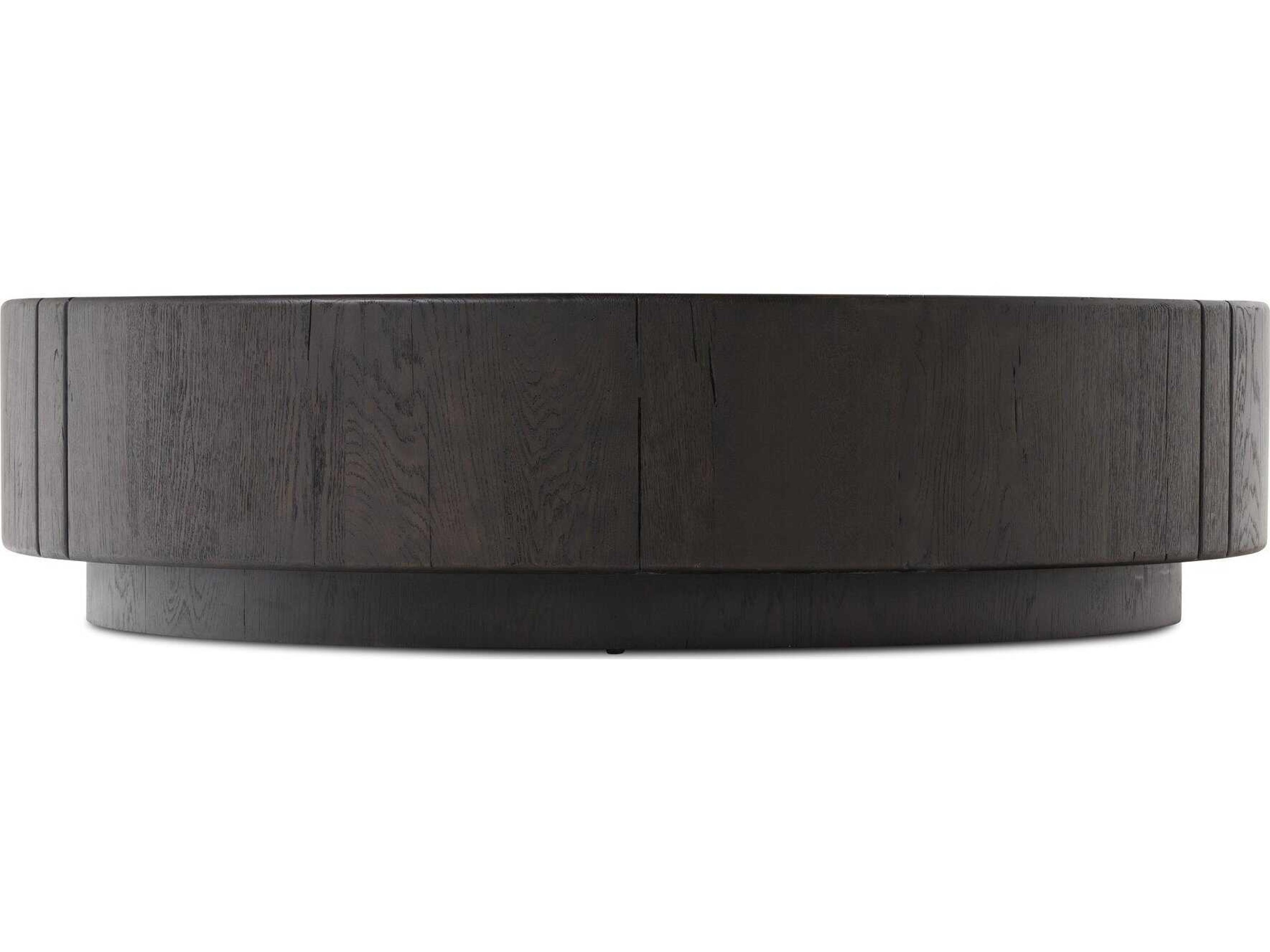 Four Hands Bina Renan Dark Espresso Reclaimed French Oak Round Wood Coffee Table