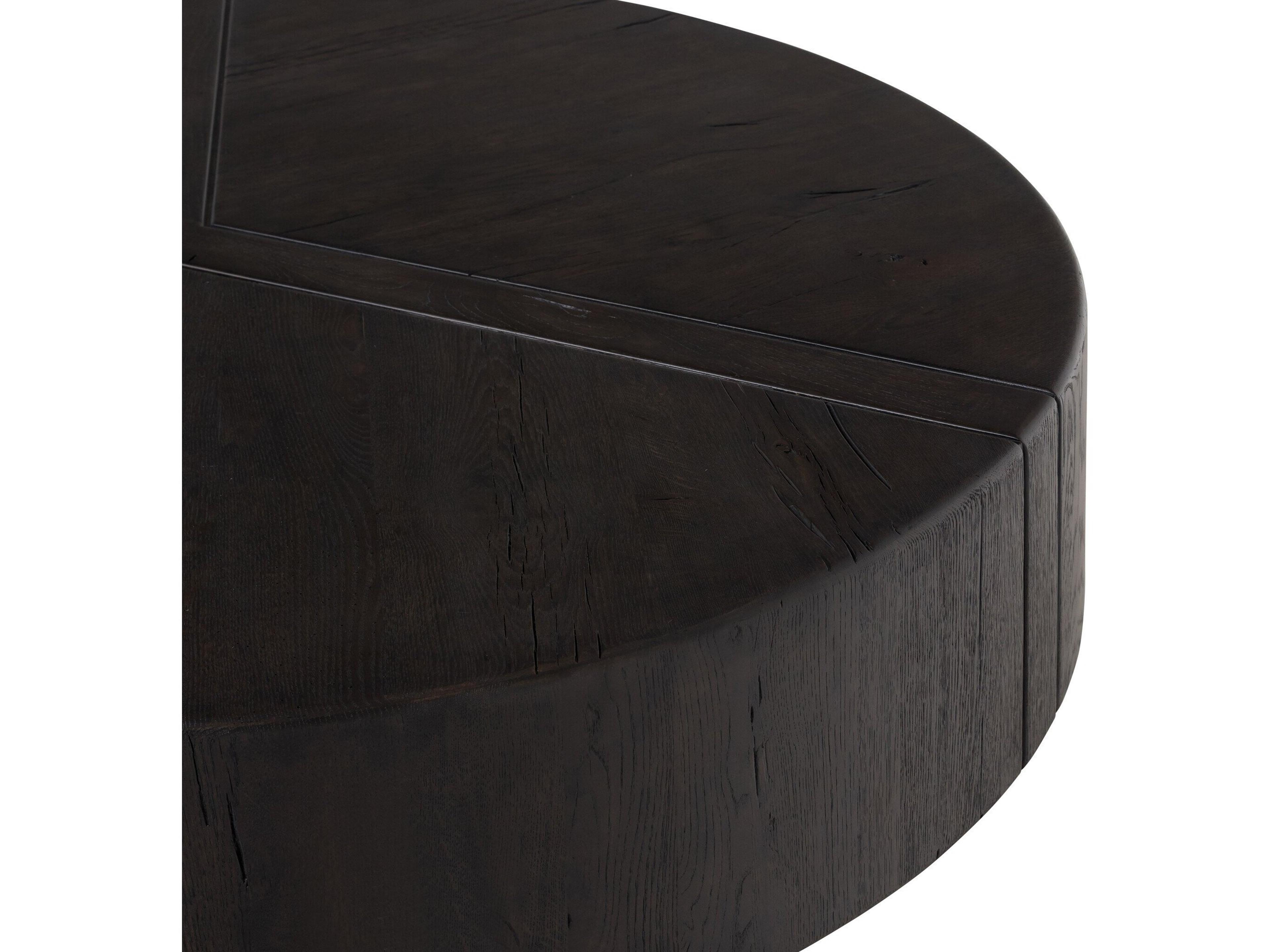 Four Hands Bina Renan Dark Espresso Reclaimed French Oak Round Wood Coffee Table
