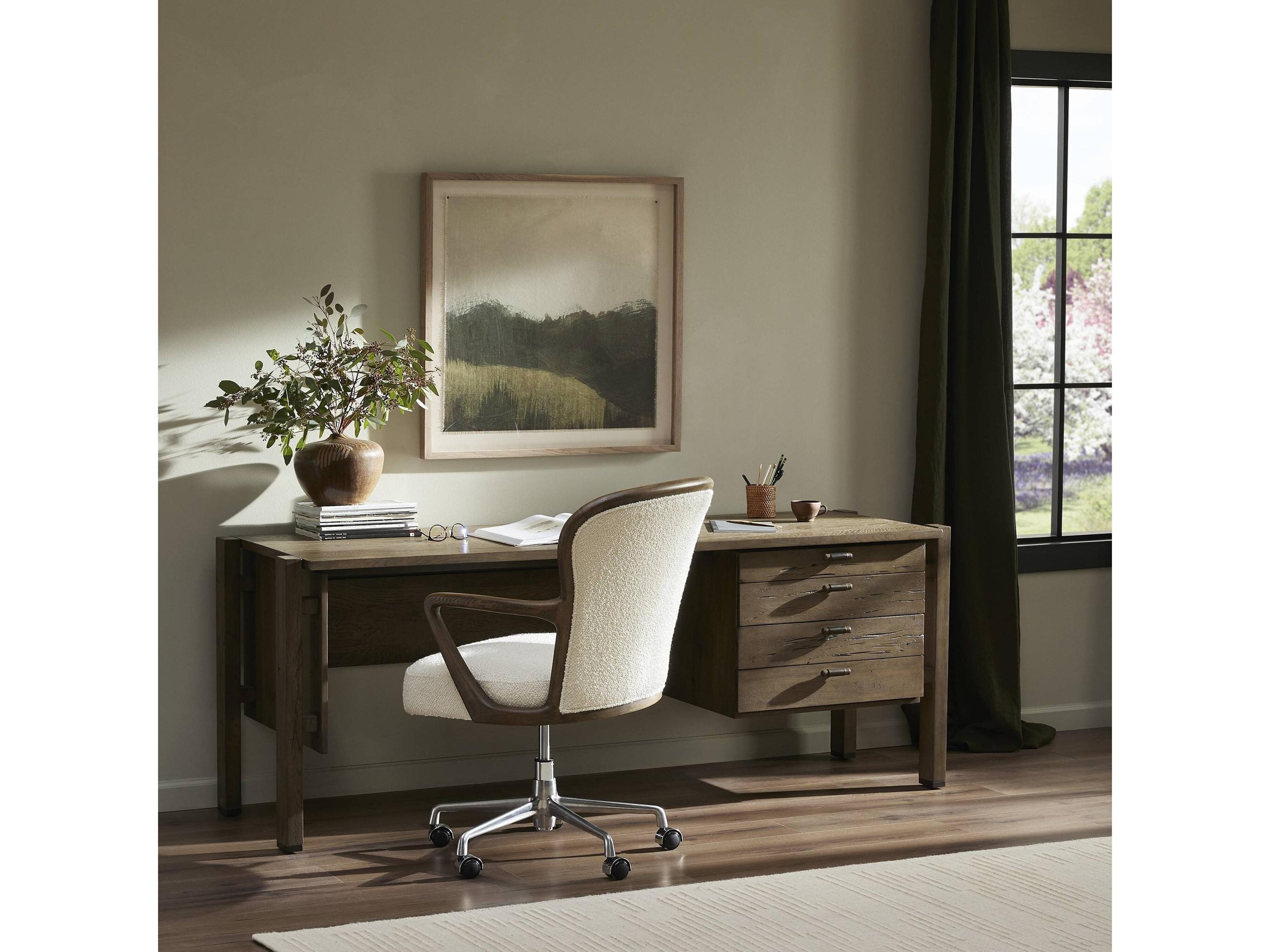 Four Hands Bina Marcela Brown Oak Wood Writing Desk