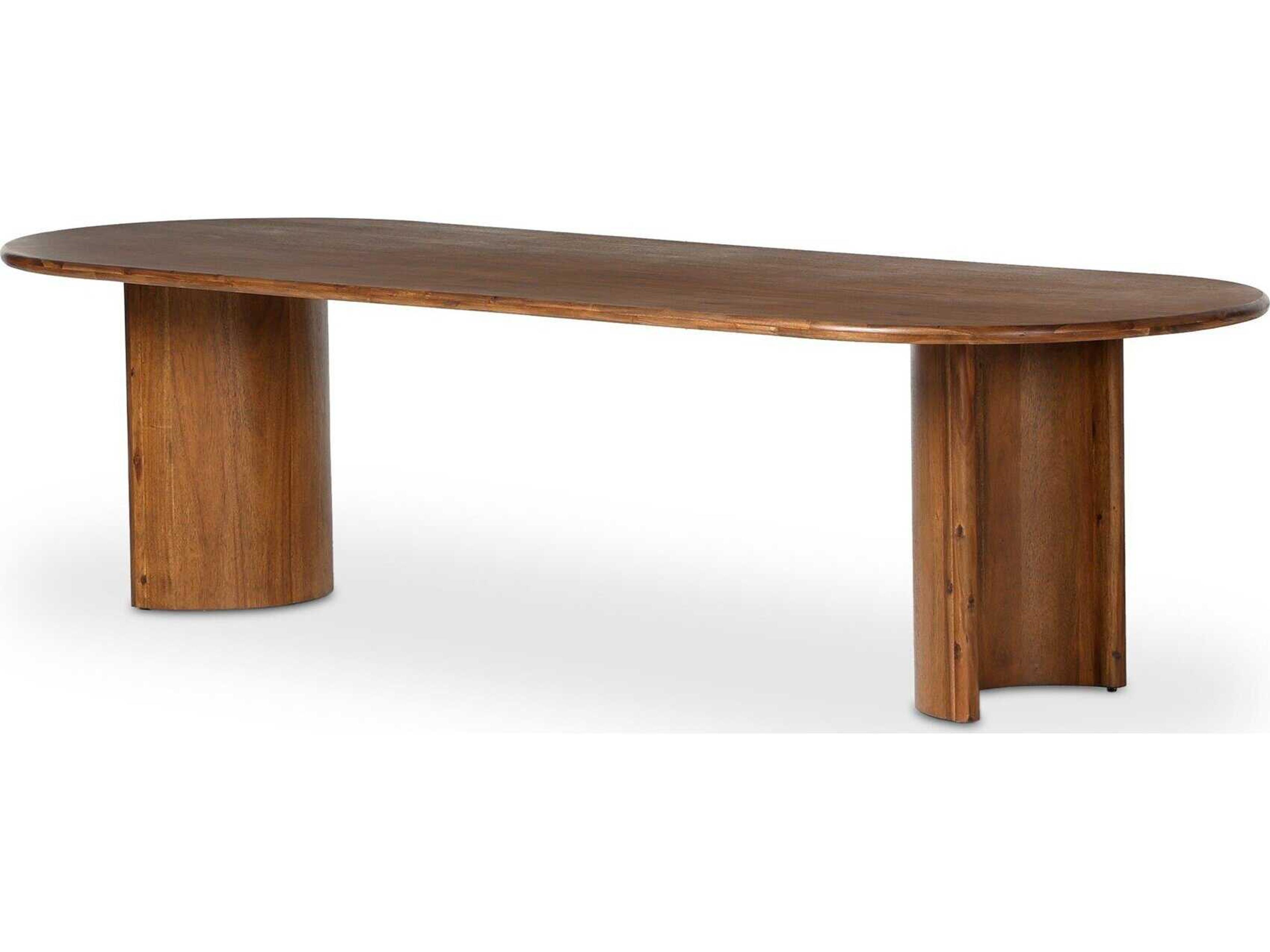 Paden Oval Dining Table in Seasoned Brown Acacia