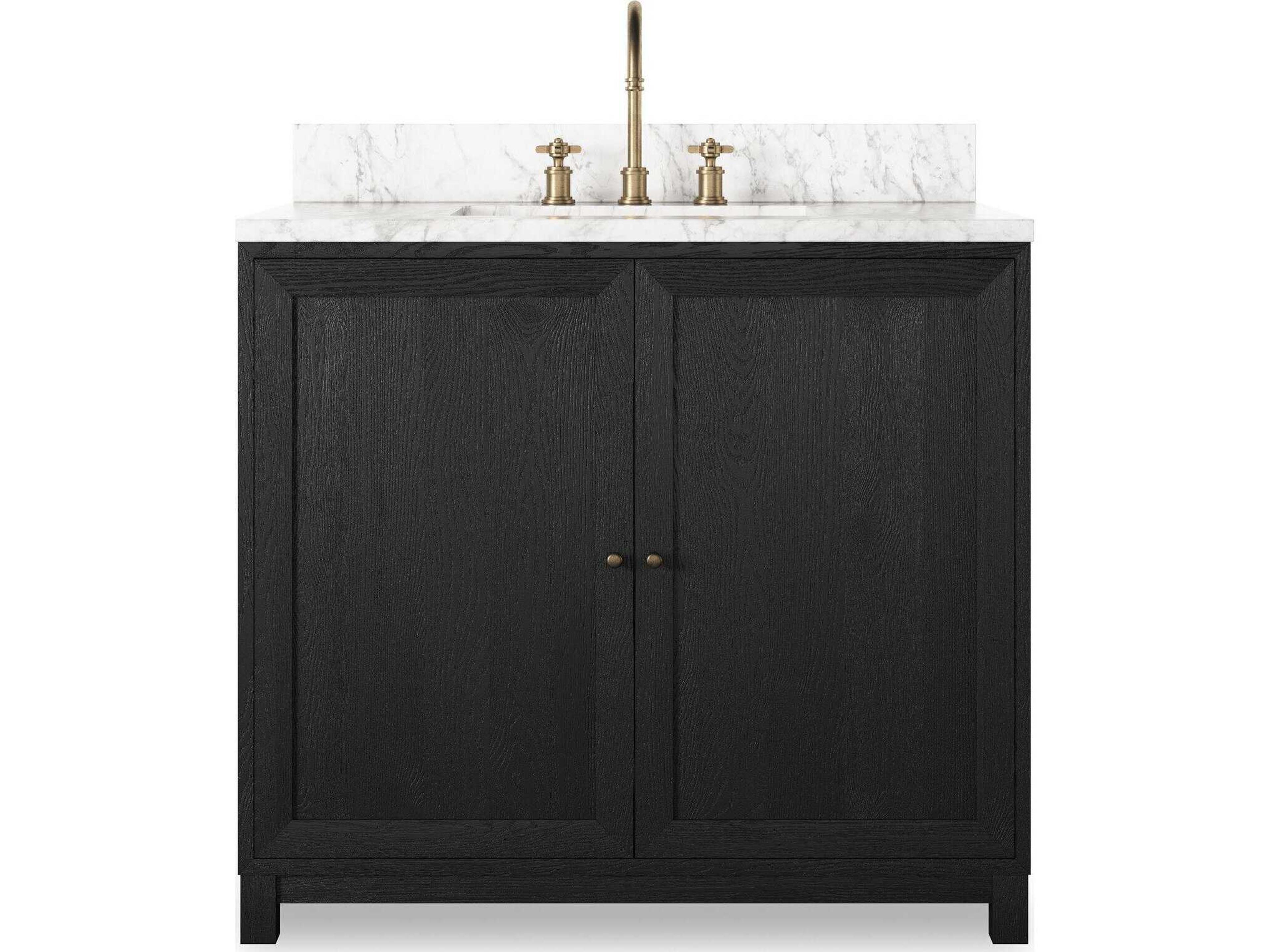 Four Hands Millie Single Vanity - Satin Drifted Black Veneer