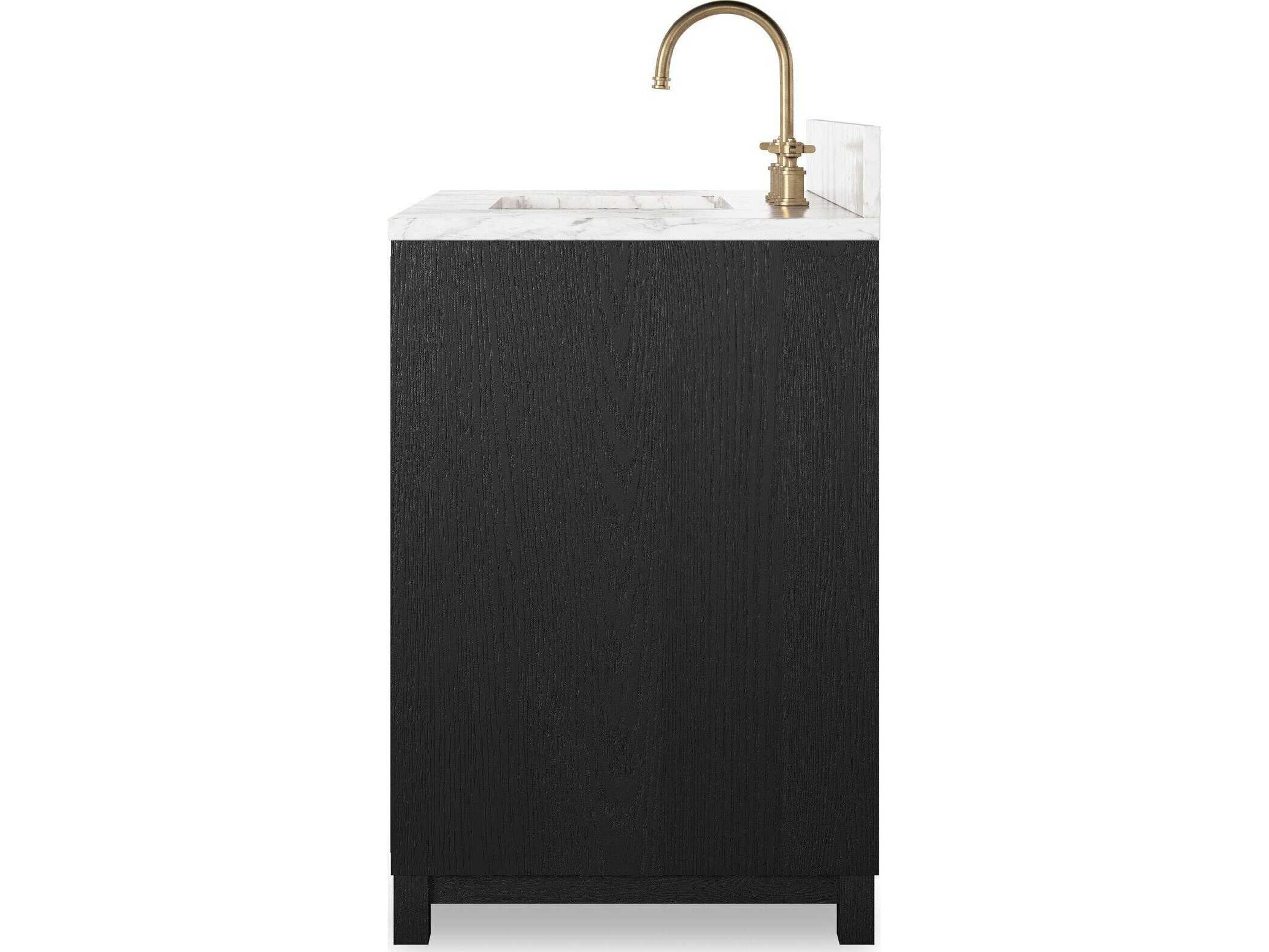 Four Hands Millie Single Vanity - Satin Drifted Black Veneer