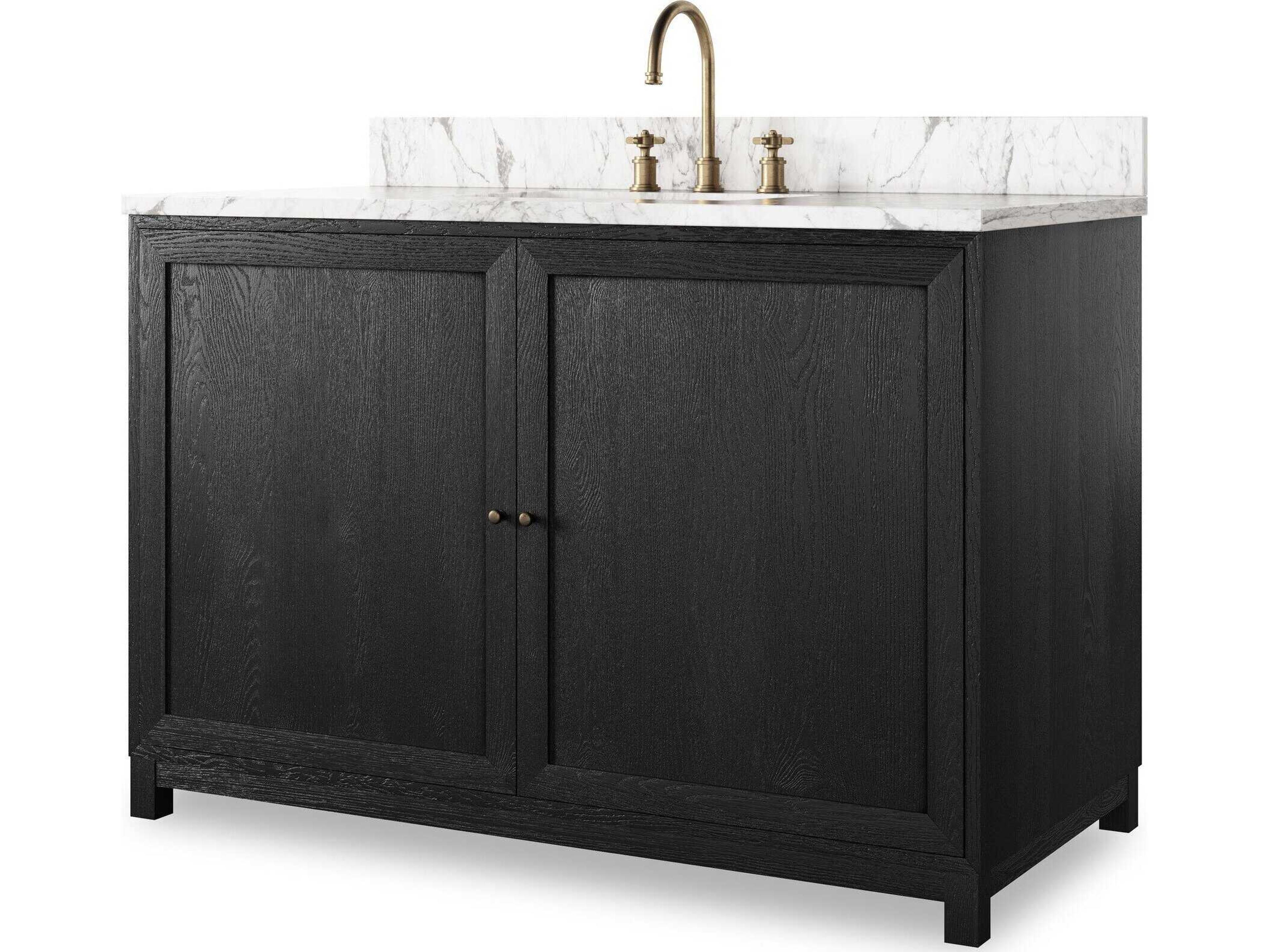 Millie Single Wide Vanity - Satin Drifted Black Veneer