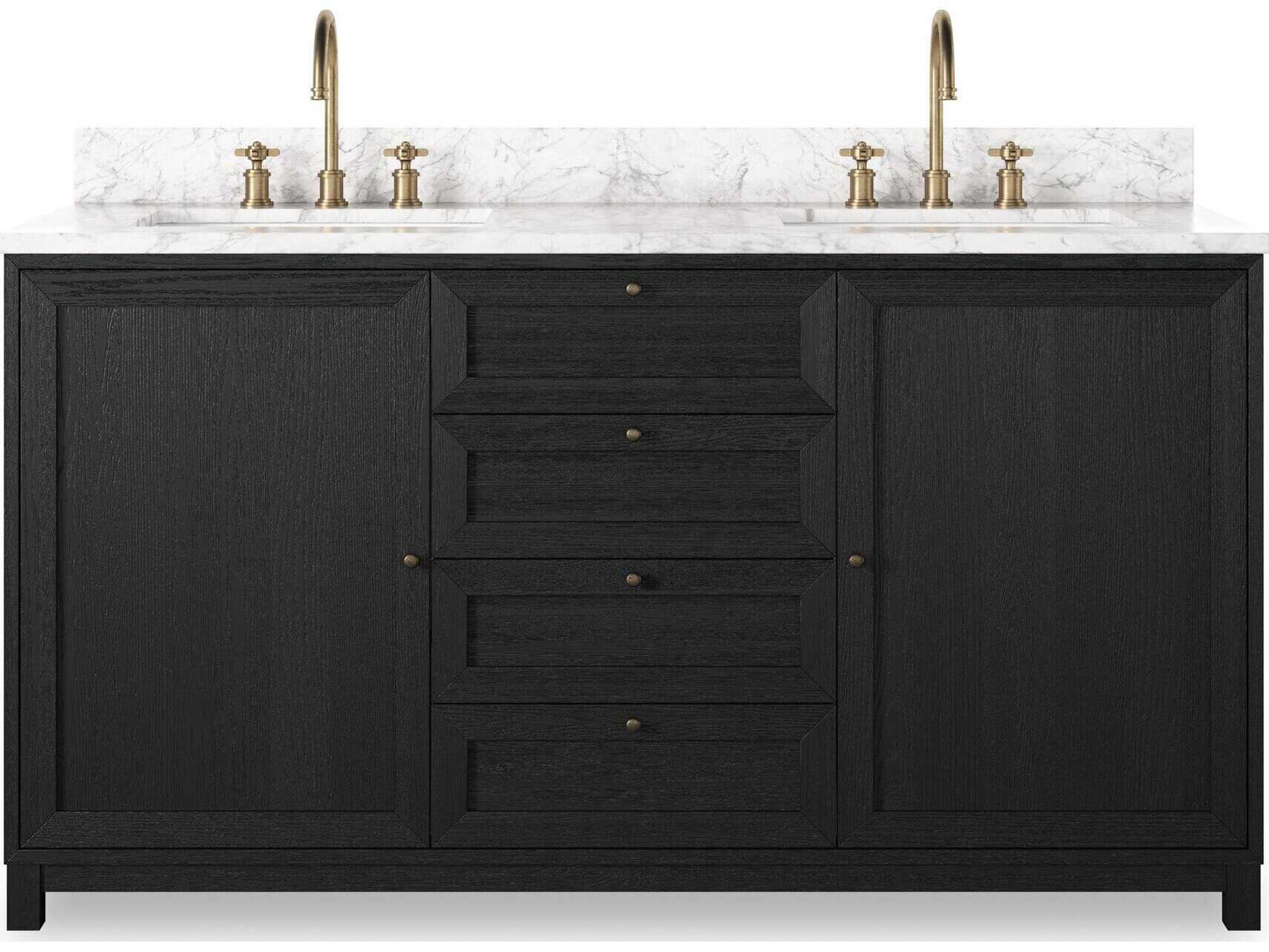 Four Hands Millie Double Vanity - Satin Drifted Black Veneer