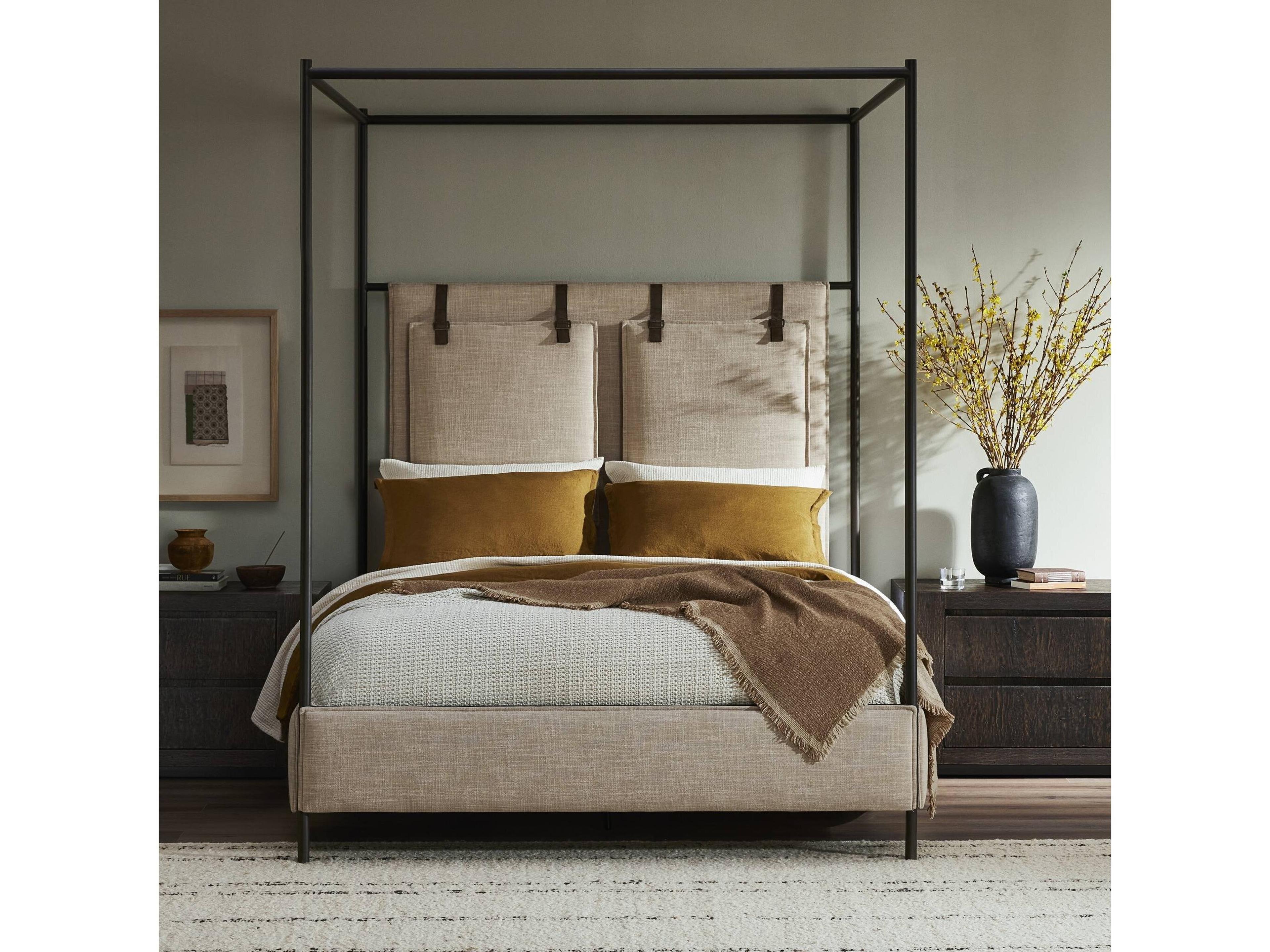 Four Hands Irondale Leigh Beige King Canopy Bed