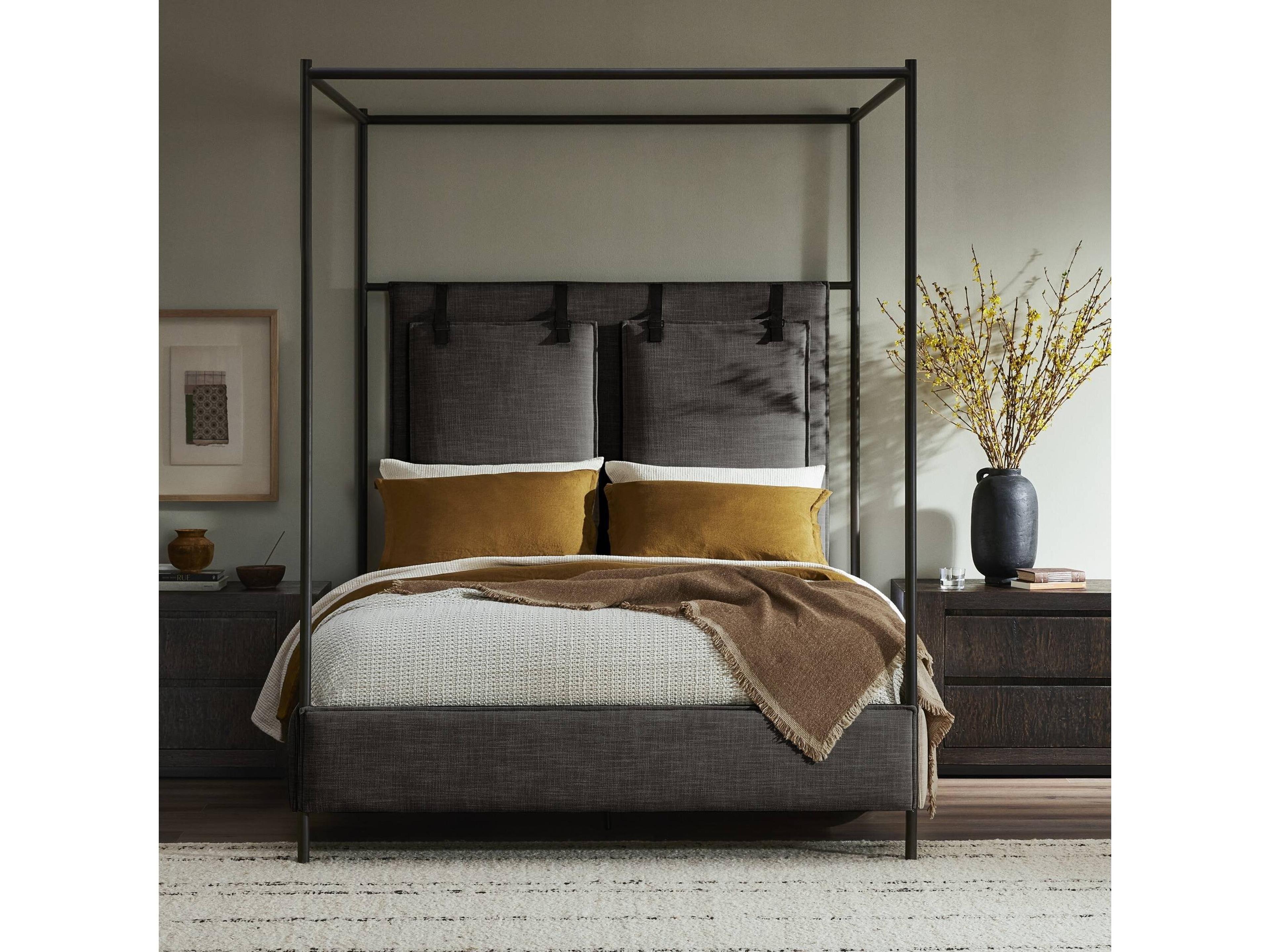 Four Hands Irondale Leigh Black Queen Canopy Bed