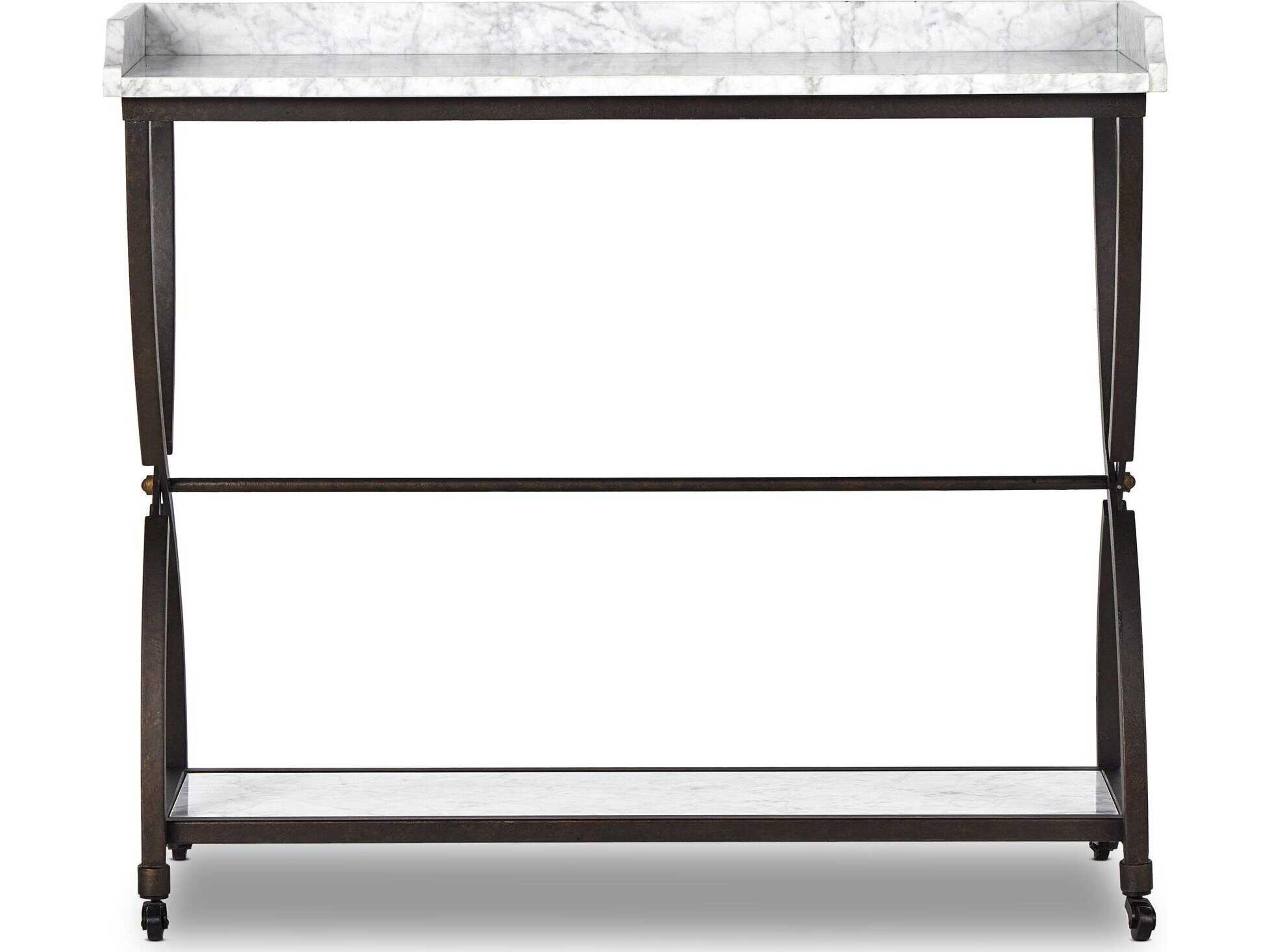 Four Hands Van Thiel Six Beers Rectangular Marble Console Table