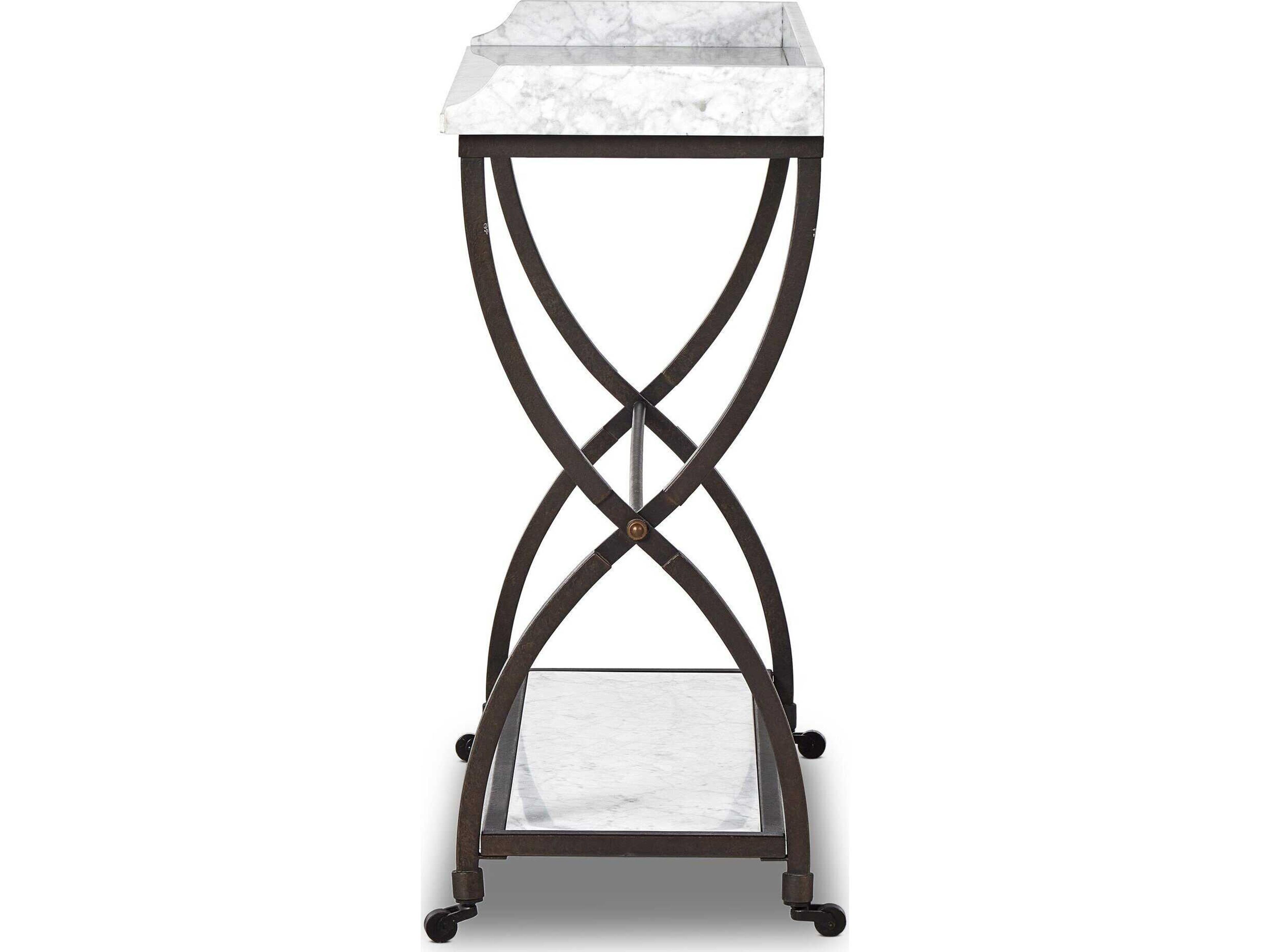 Four Hands Van Thiel Six Beers Rectangular Marble Console Table