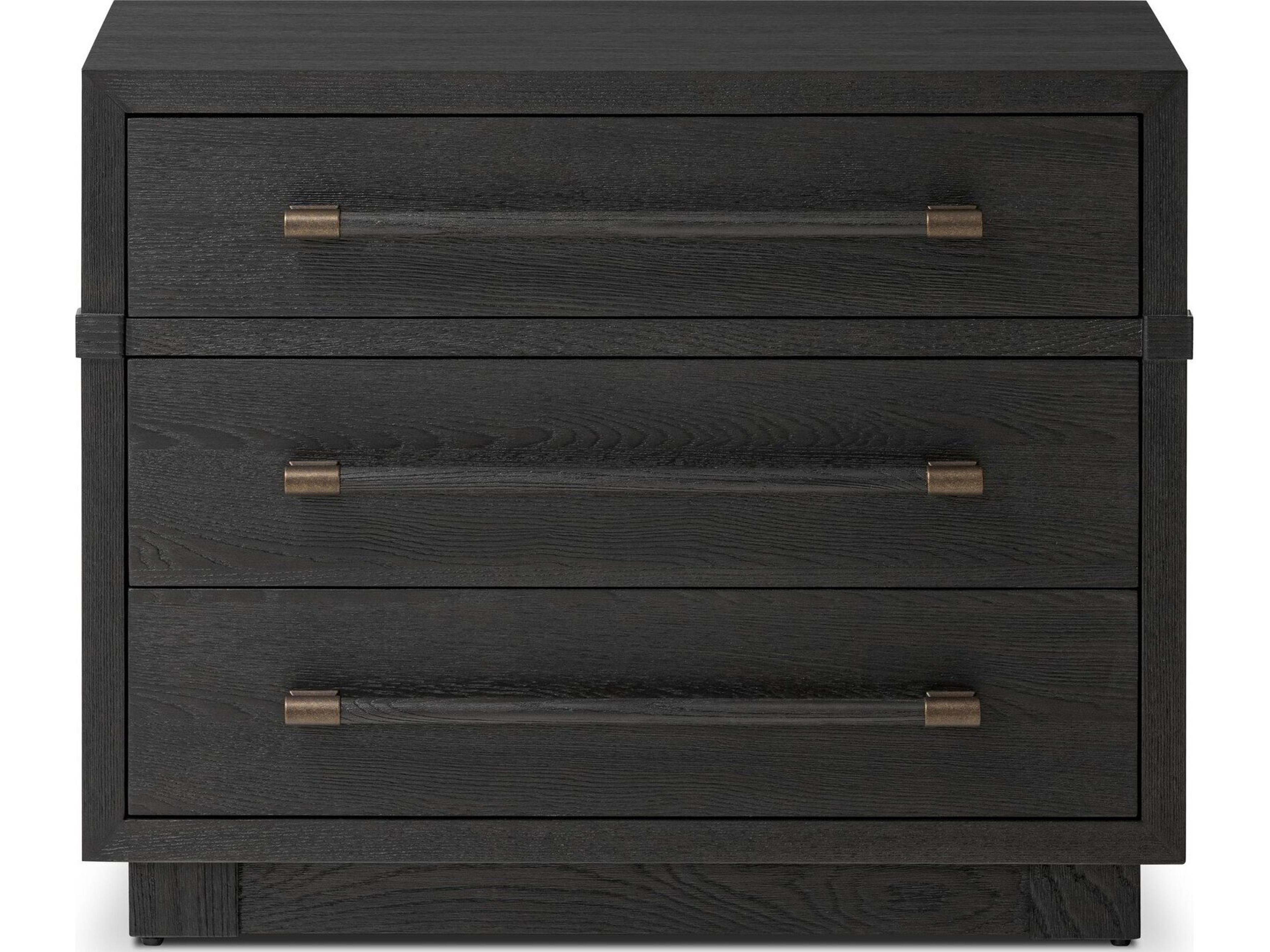 Luxecor Globetrotter Adolfo Modern Black Ash Rectangular Nightstand