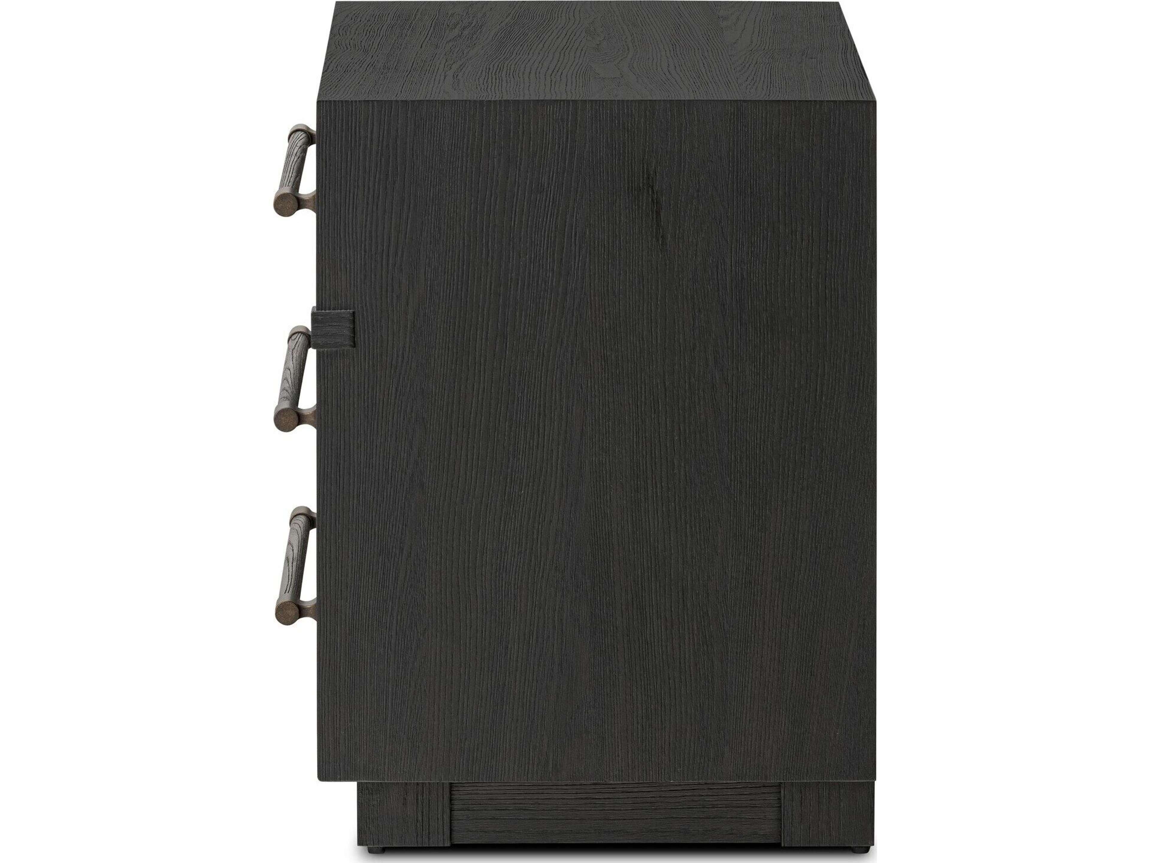 Luxecor Globetrotter Adolfo Modern Black Ash Rectangular Nightstand