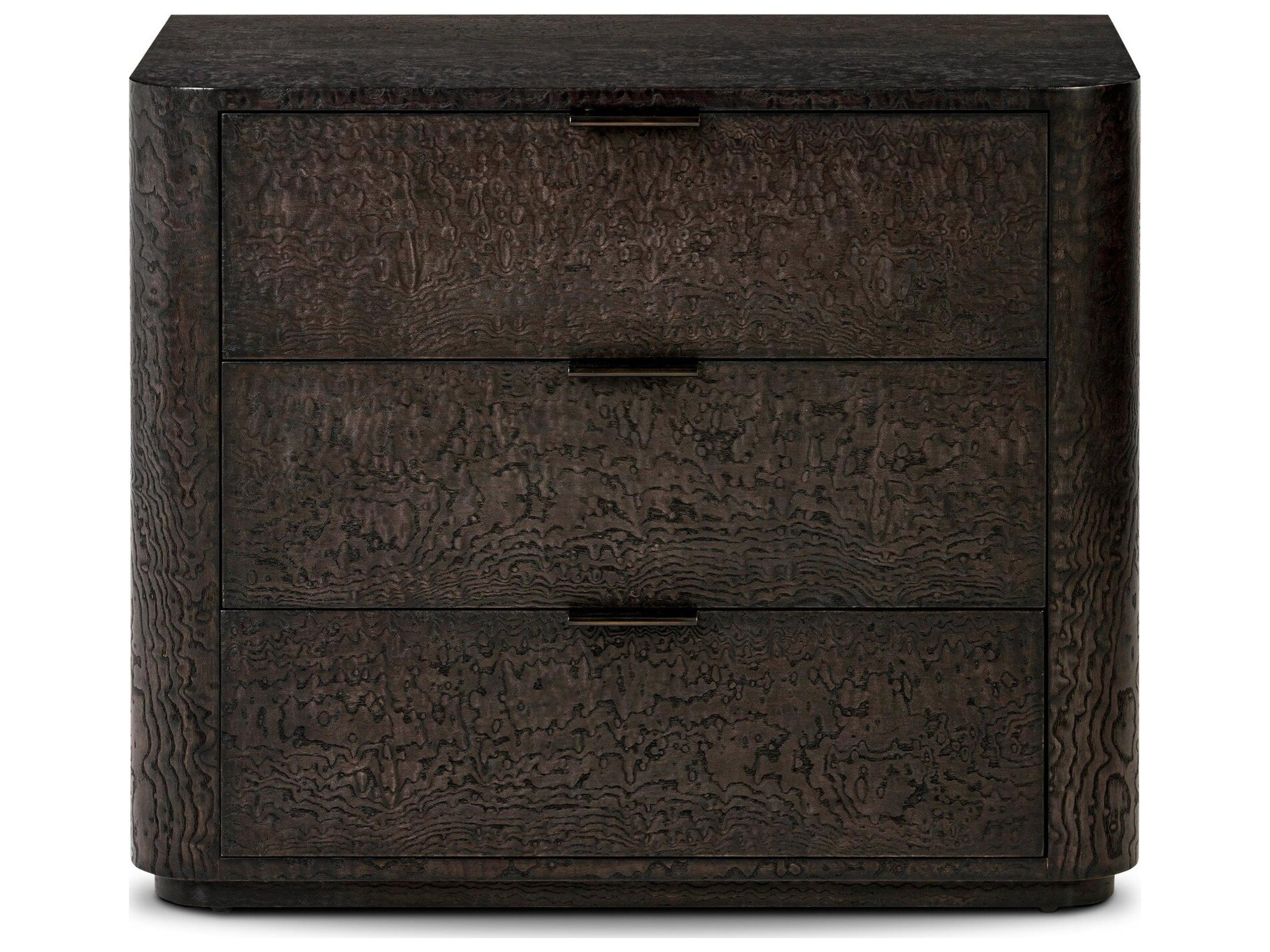 Four Hands Westley 3-Drawers Brown Ash Wood Nightstand