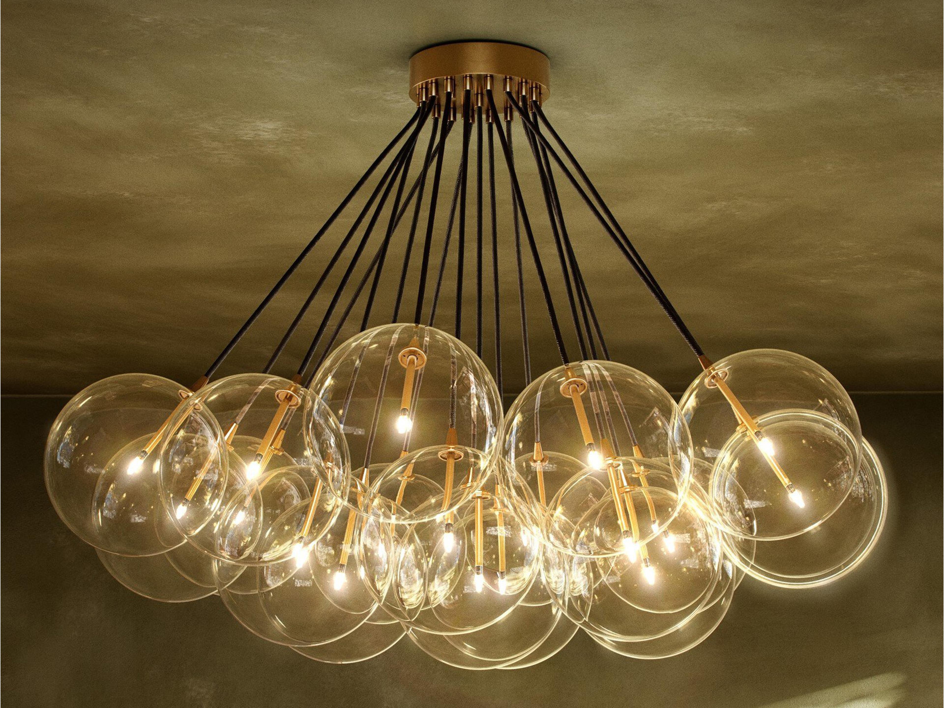 Four Hands Schwung Cloud Burnished Brass Chandelier