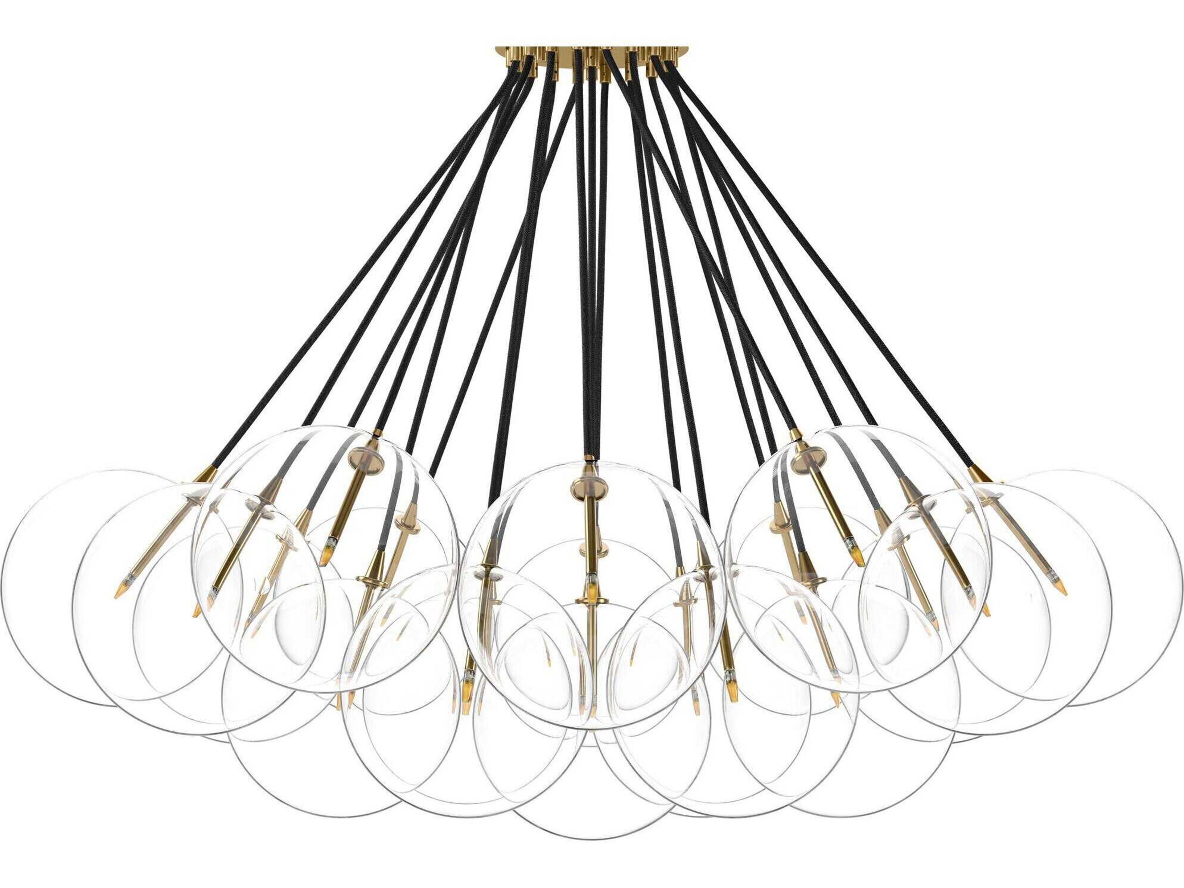 Four Hands Schwung Cloud Burnished Brass Chandelier