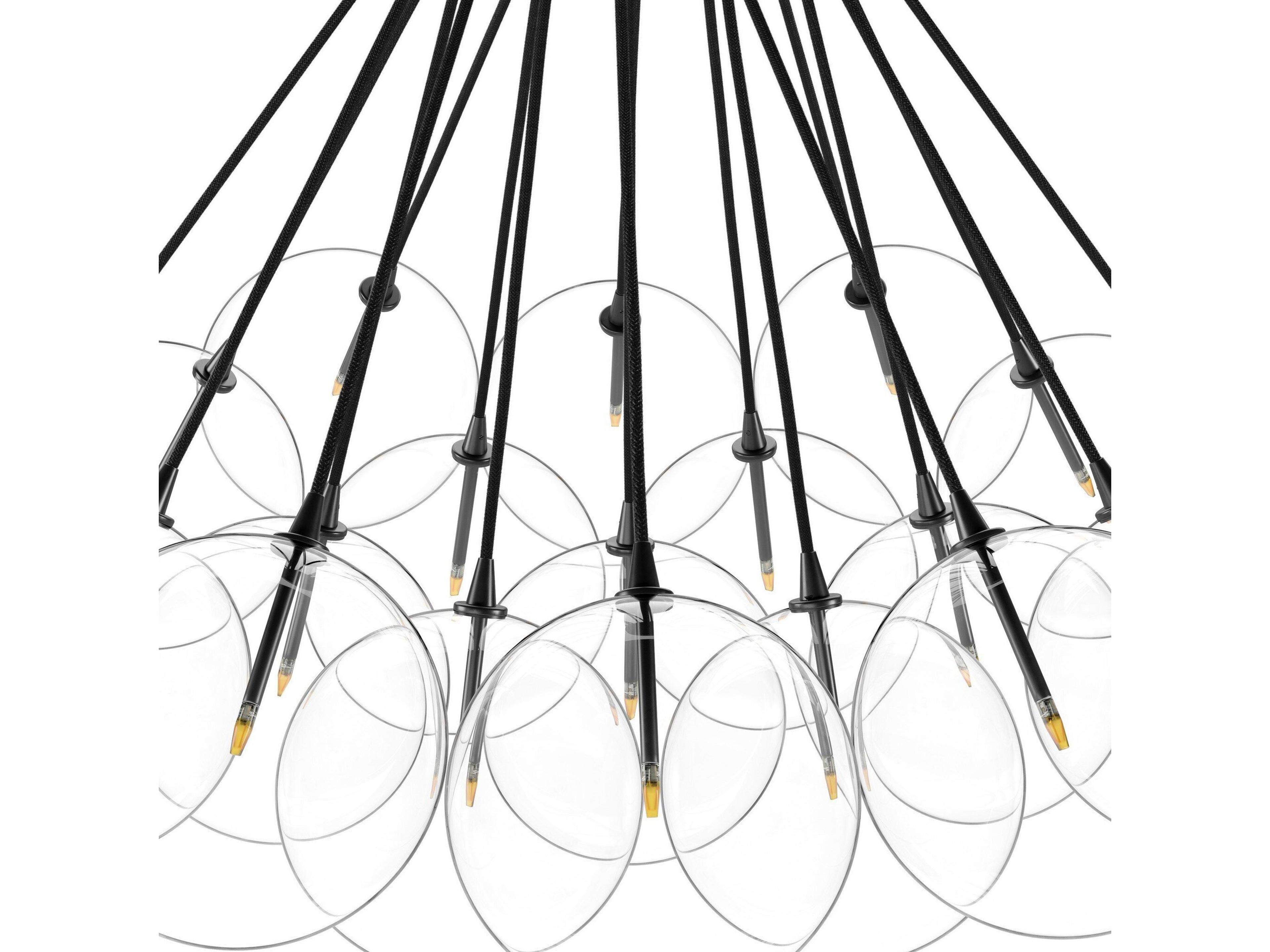 Four Hands Schwung Cloud Black Gunmetal Chandelier