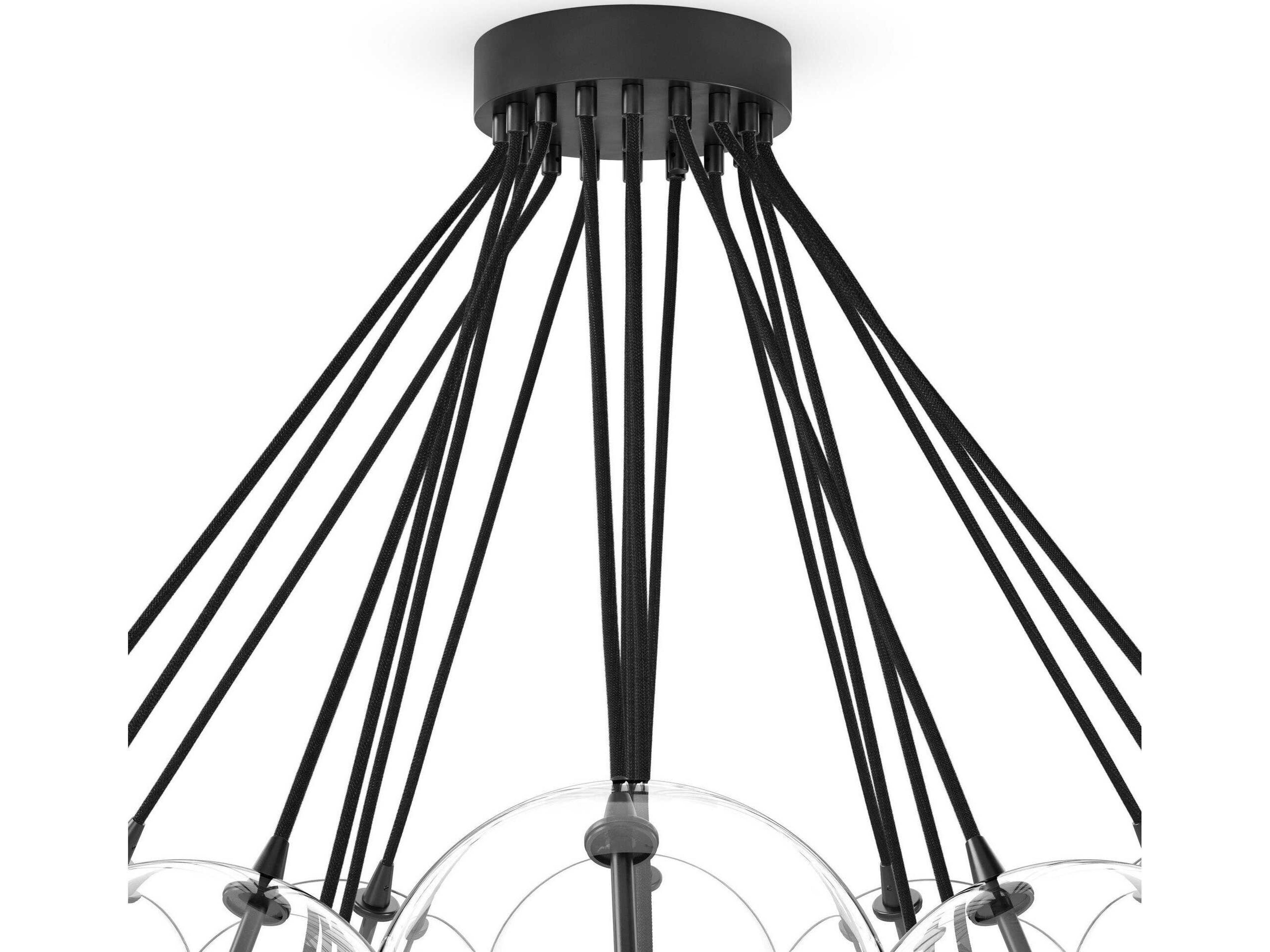 Four Hands Schwung Cloud Black Gunmetal Chandelier
