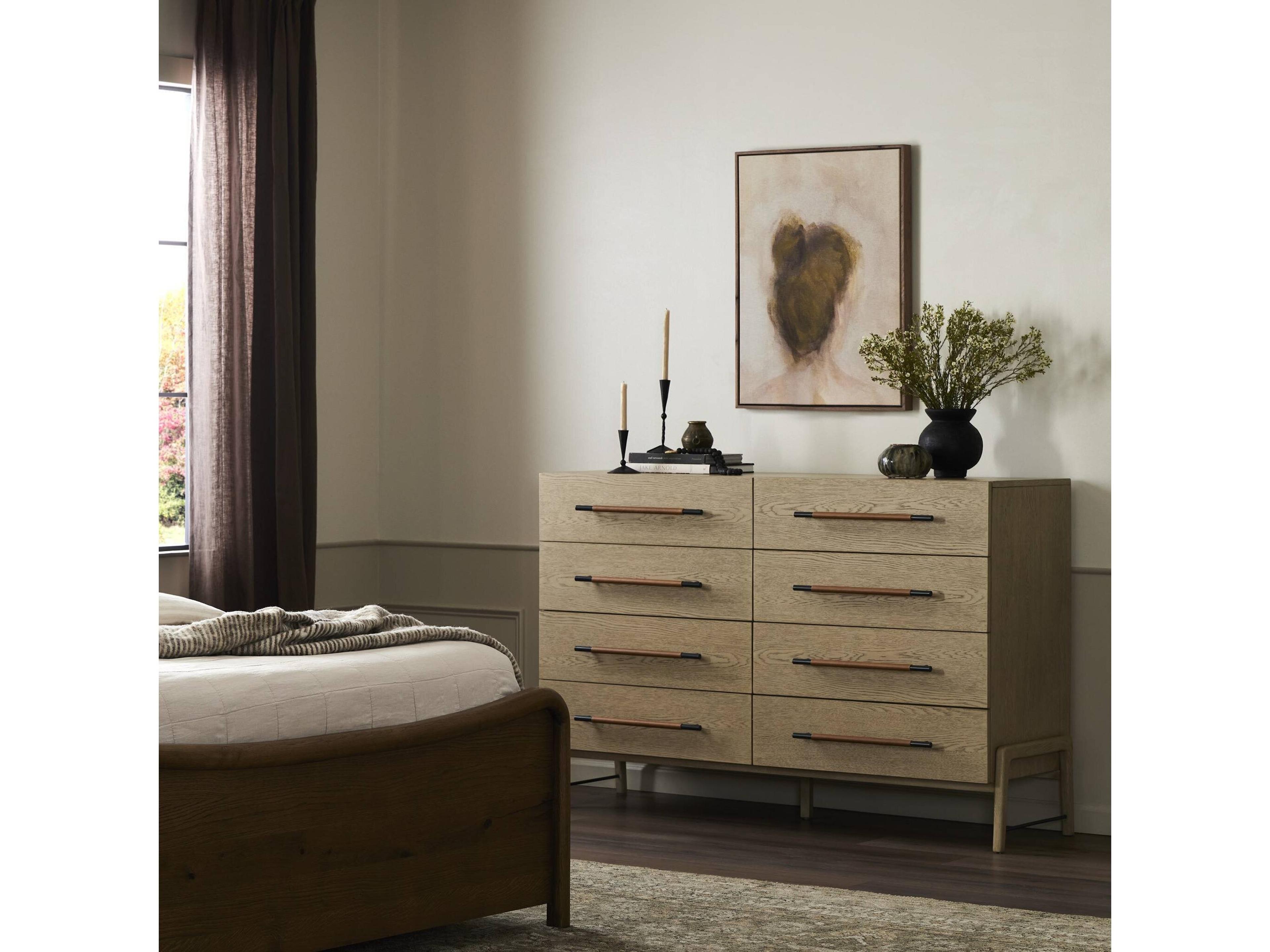 Four Hands Filmore Rosedale Yucca Oak Veneer Oak Wood 8 Drawer Dresser