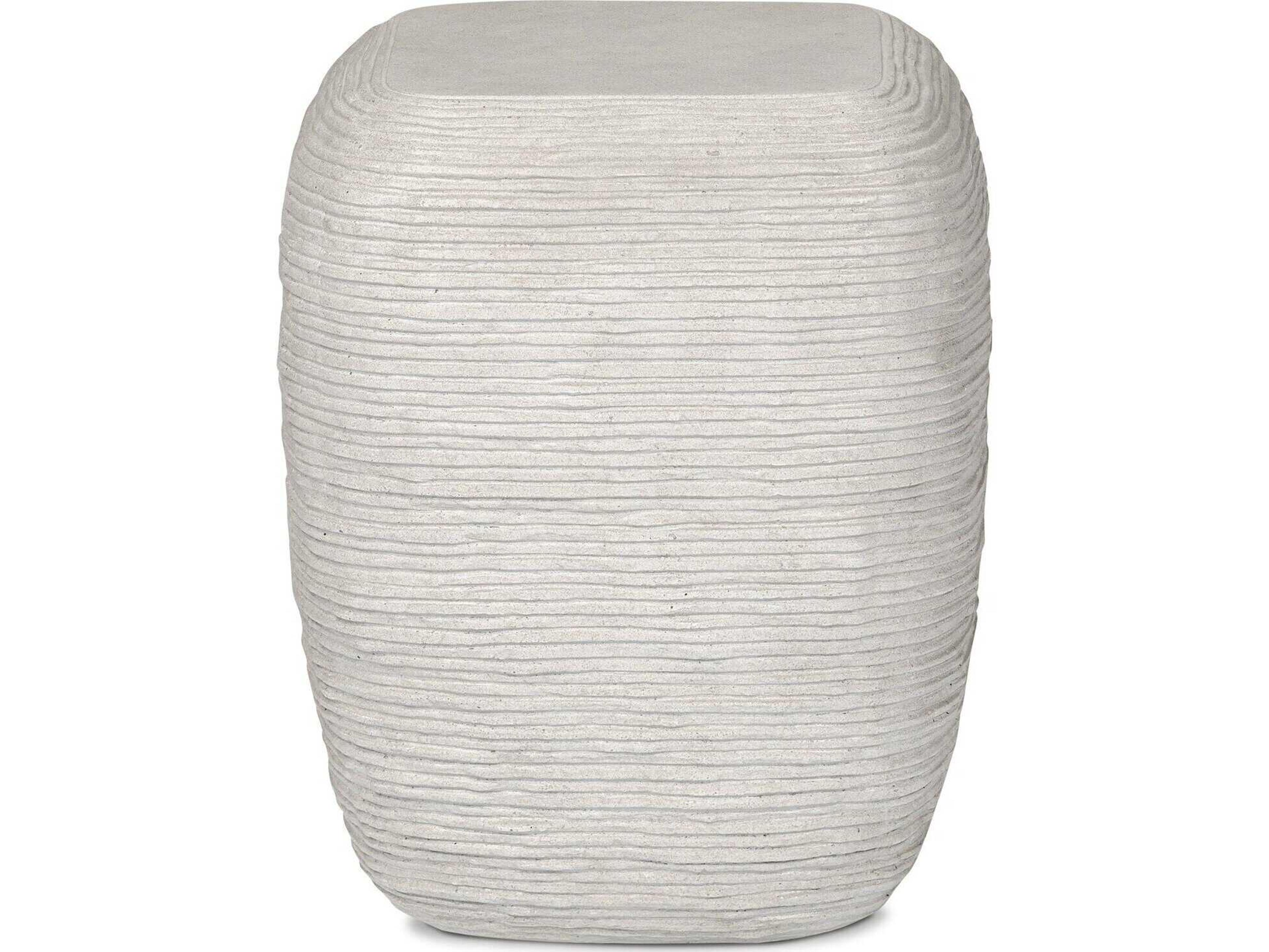 Four Hands Thayer Cirri Smooth Lunar Concrete End Table