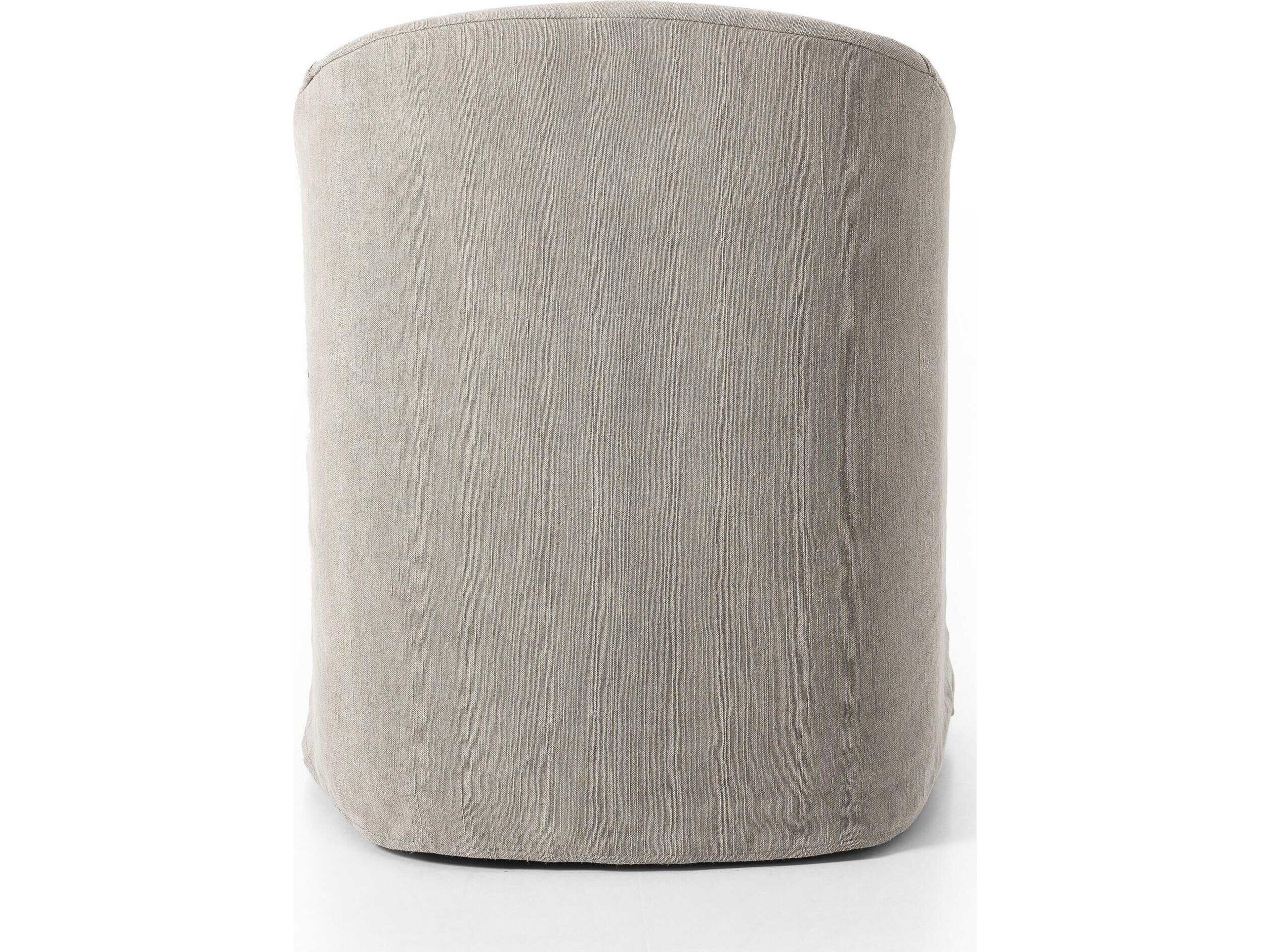 Four Hands Kensington Cove Heather Twill Stone Dining Chair w/ Casters