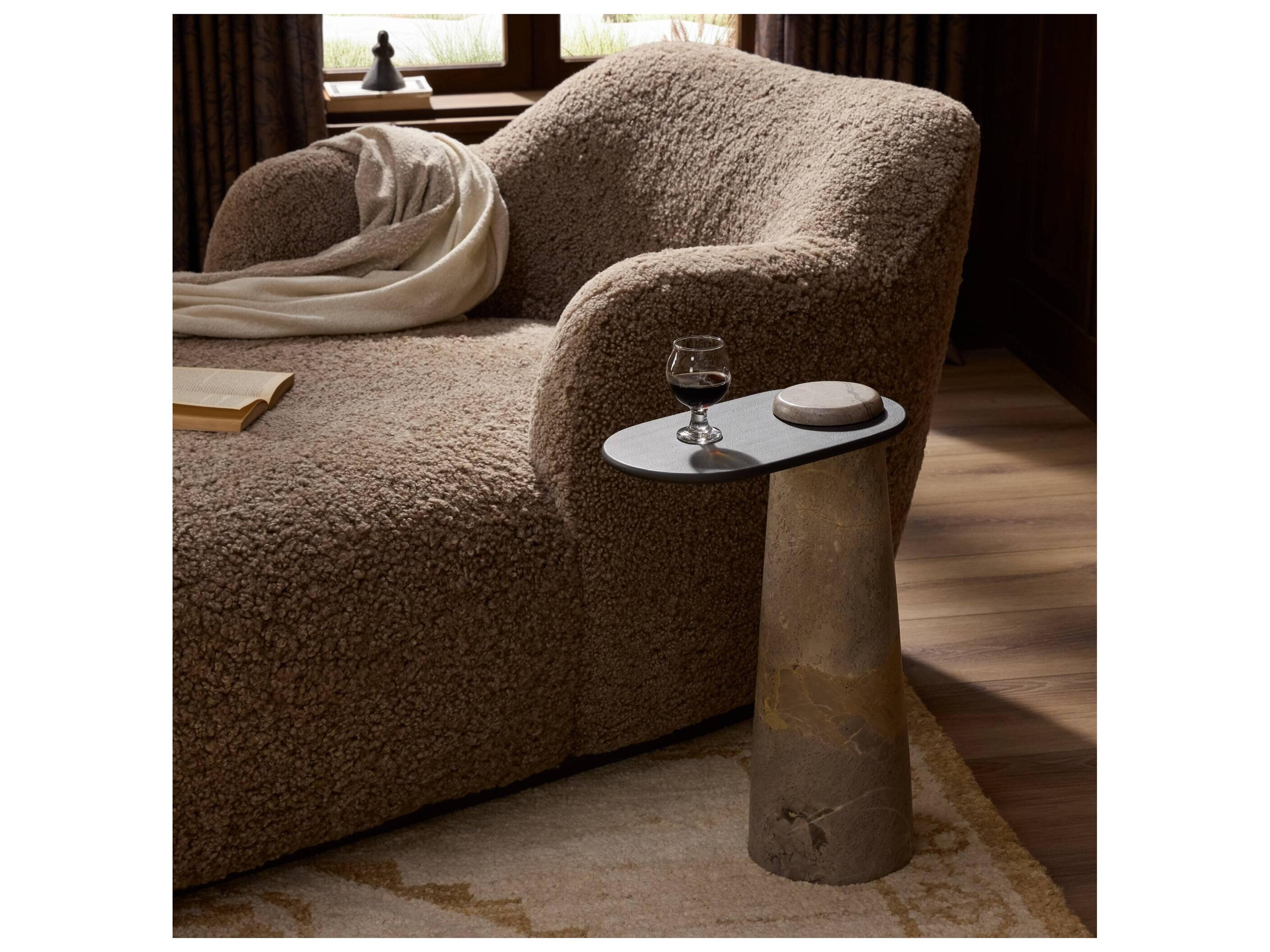 Four Hands Element Oval Metal End Table