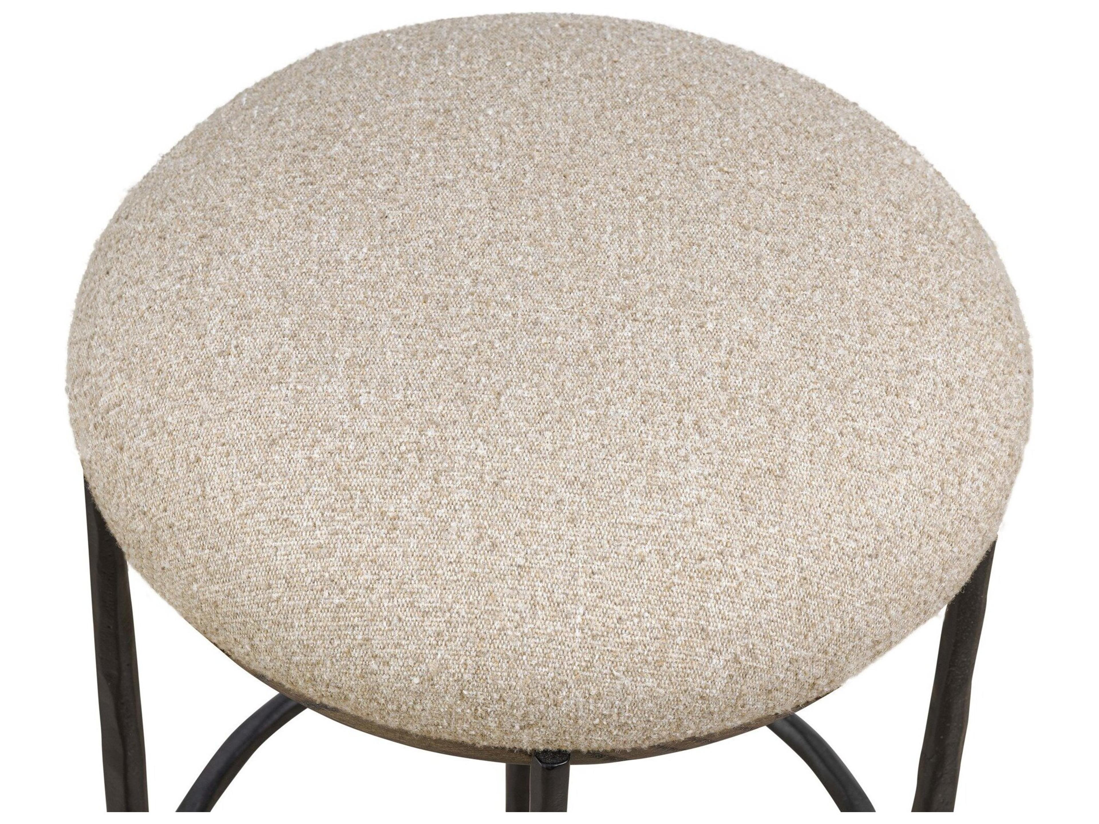 Four Hands Bolton Upholstered Swivel Oak Wood Counter Stool