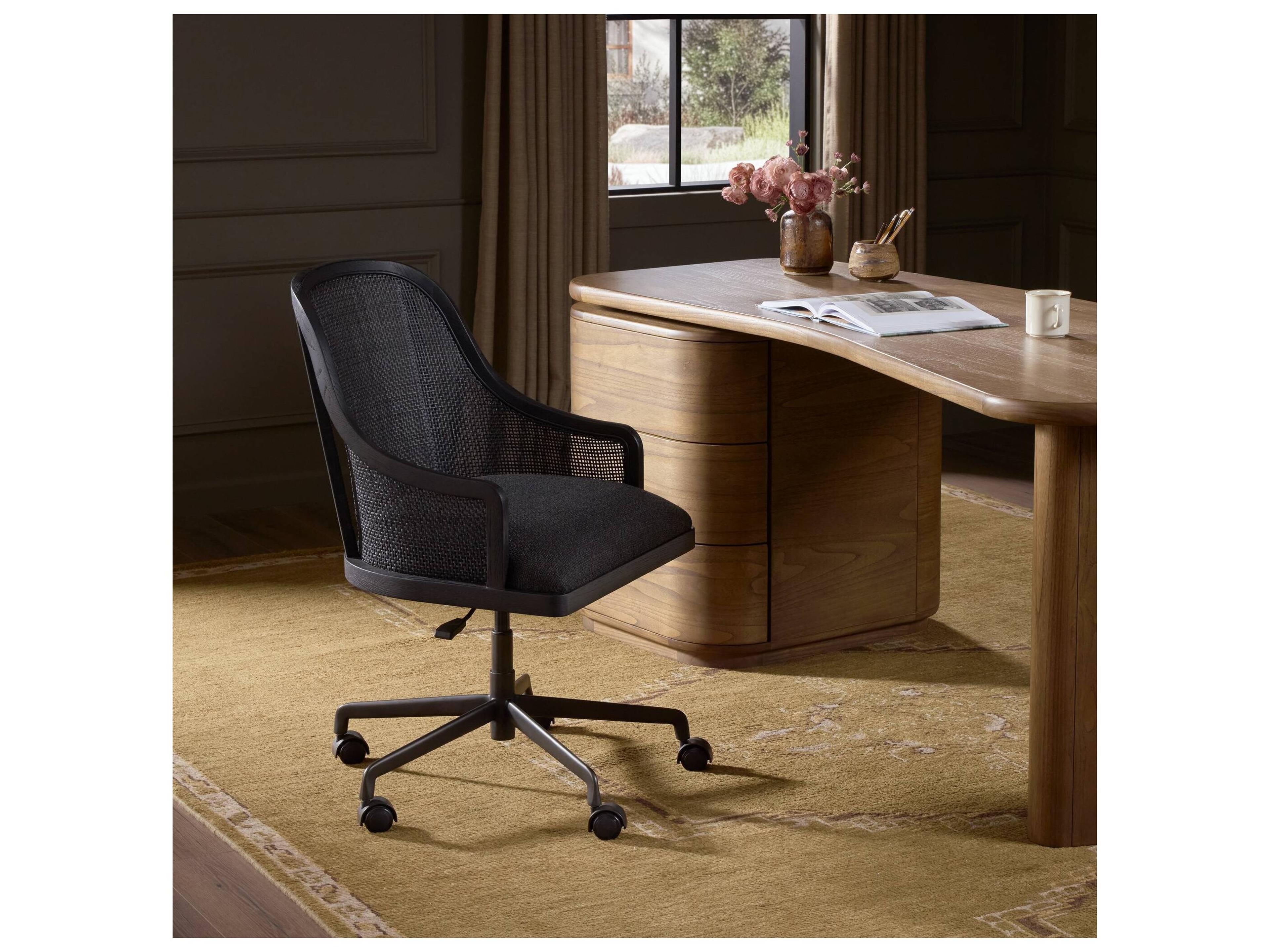 Four Hands Bolton Upholstered Adjustable Swivel Executive Desk Chair