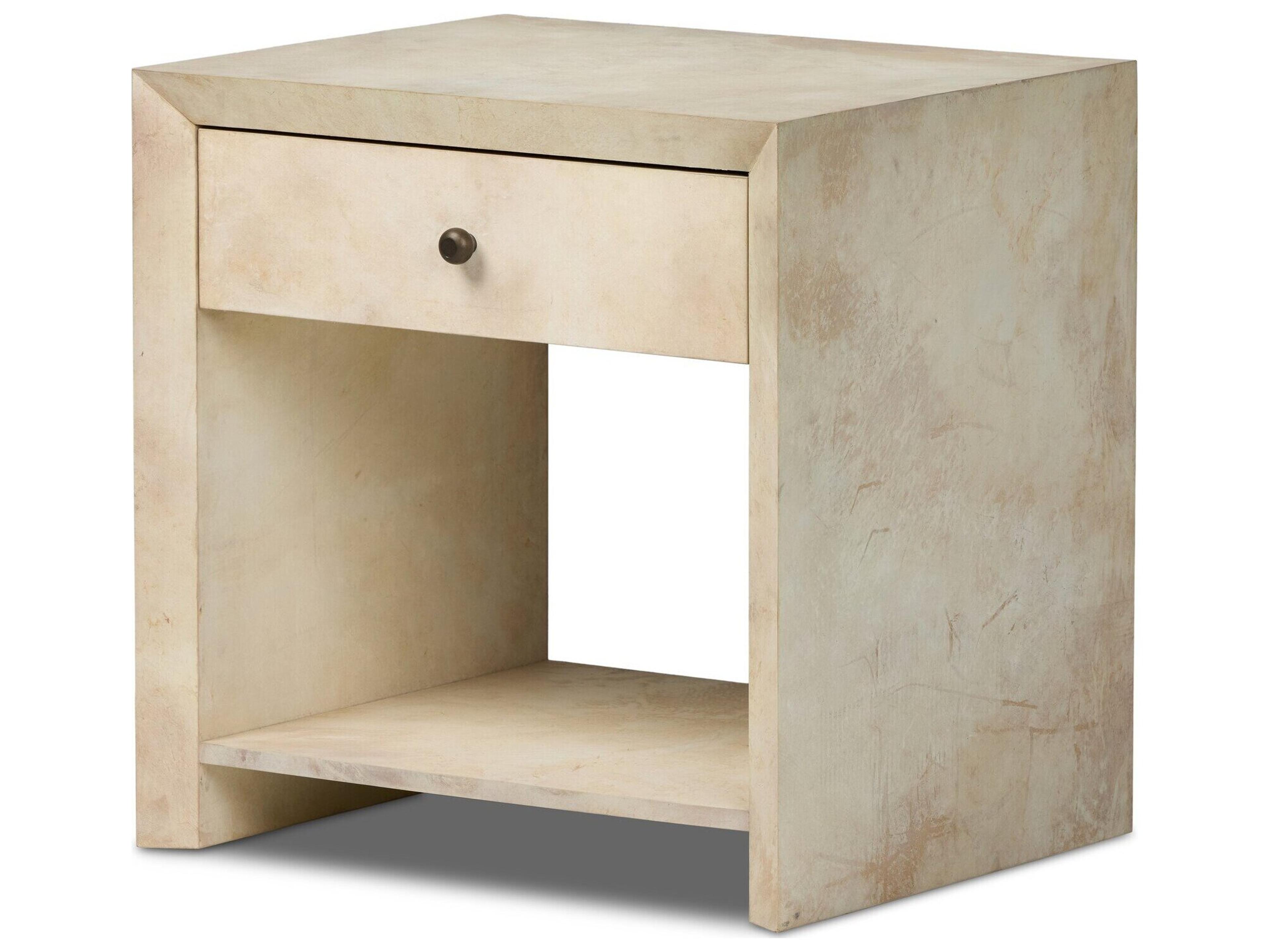 Hamilton 1-Drawer Beige Nightstand