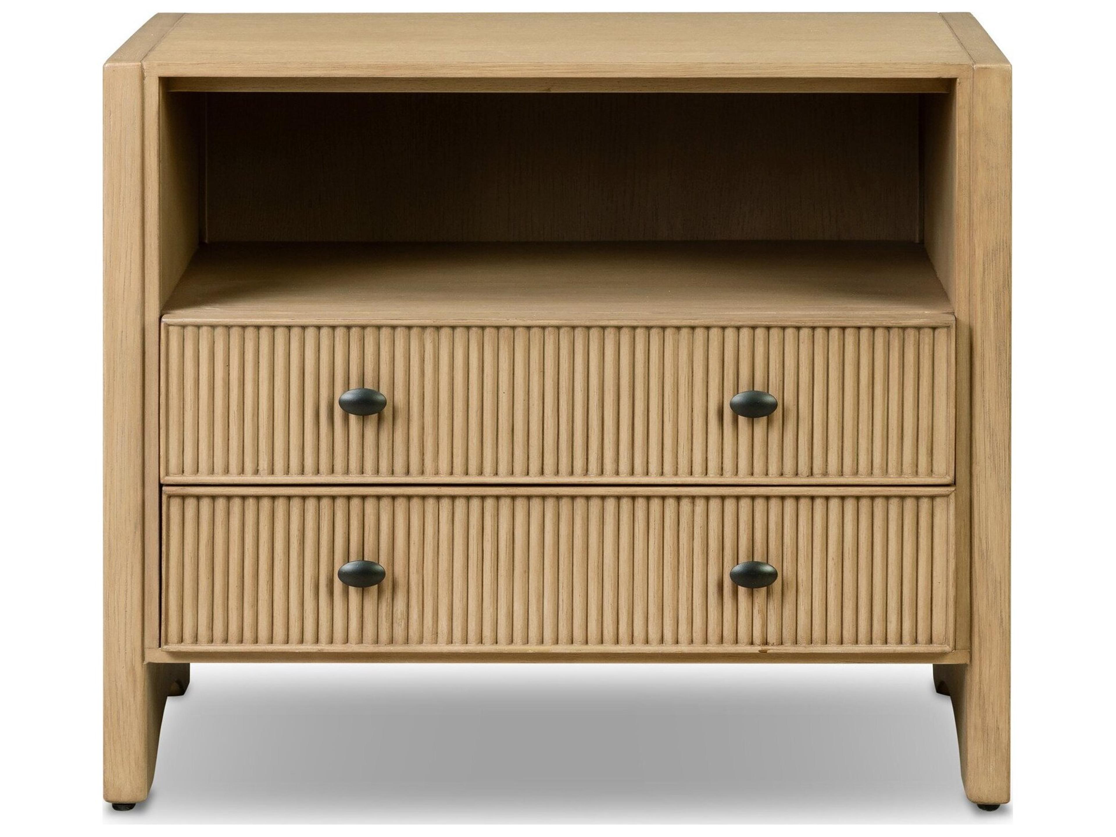Four Hands Filmore 2-Drawers Oak Wood Nightstand