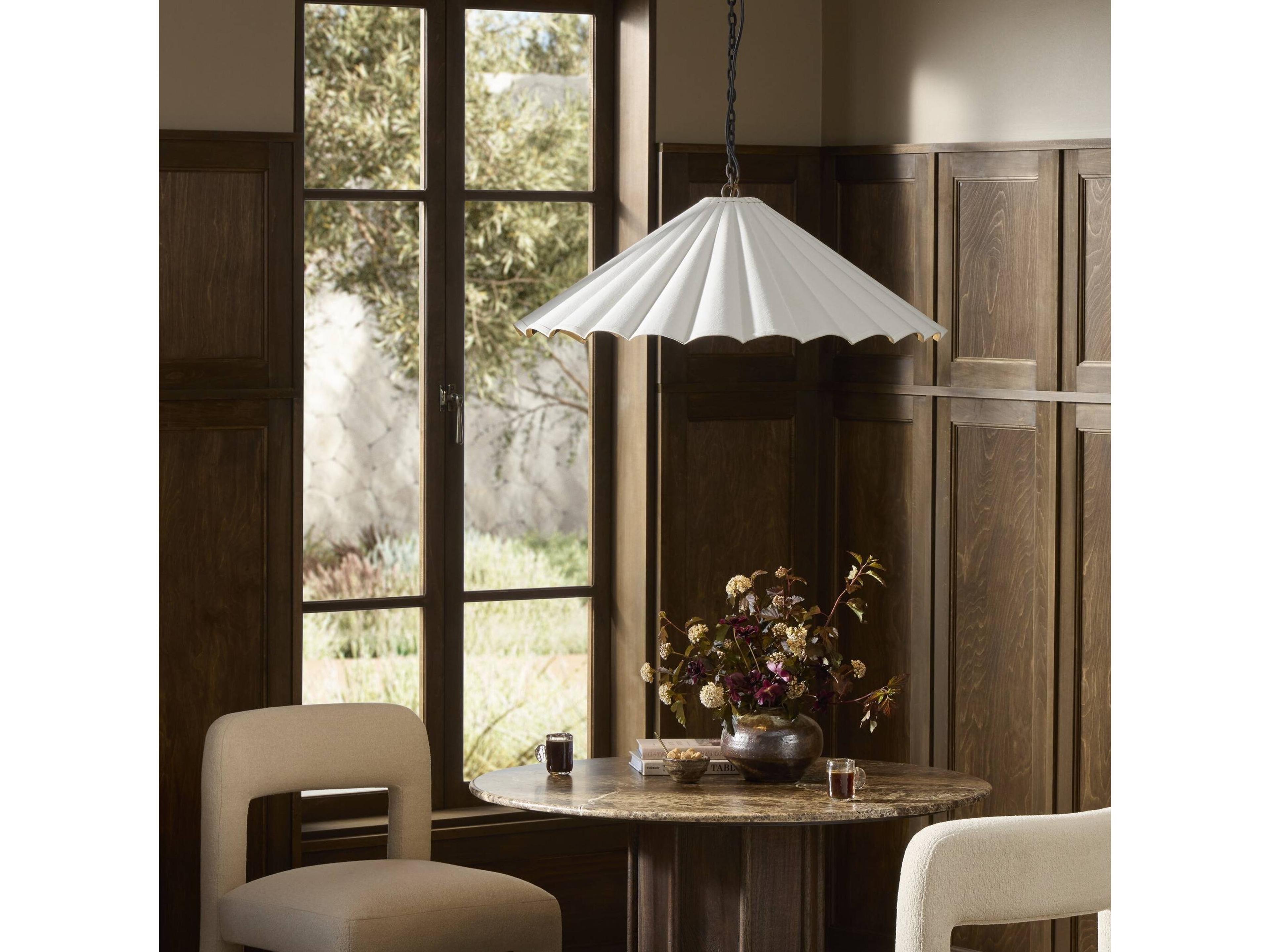 Four Hands Hutton Fiorella Pendant - Black Wrought Iron