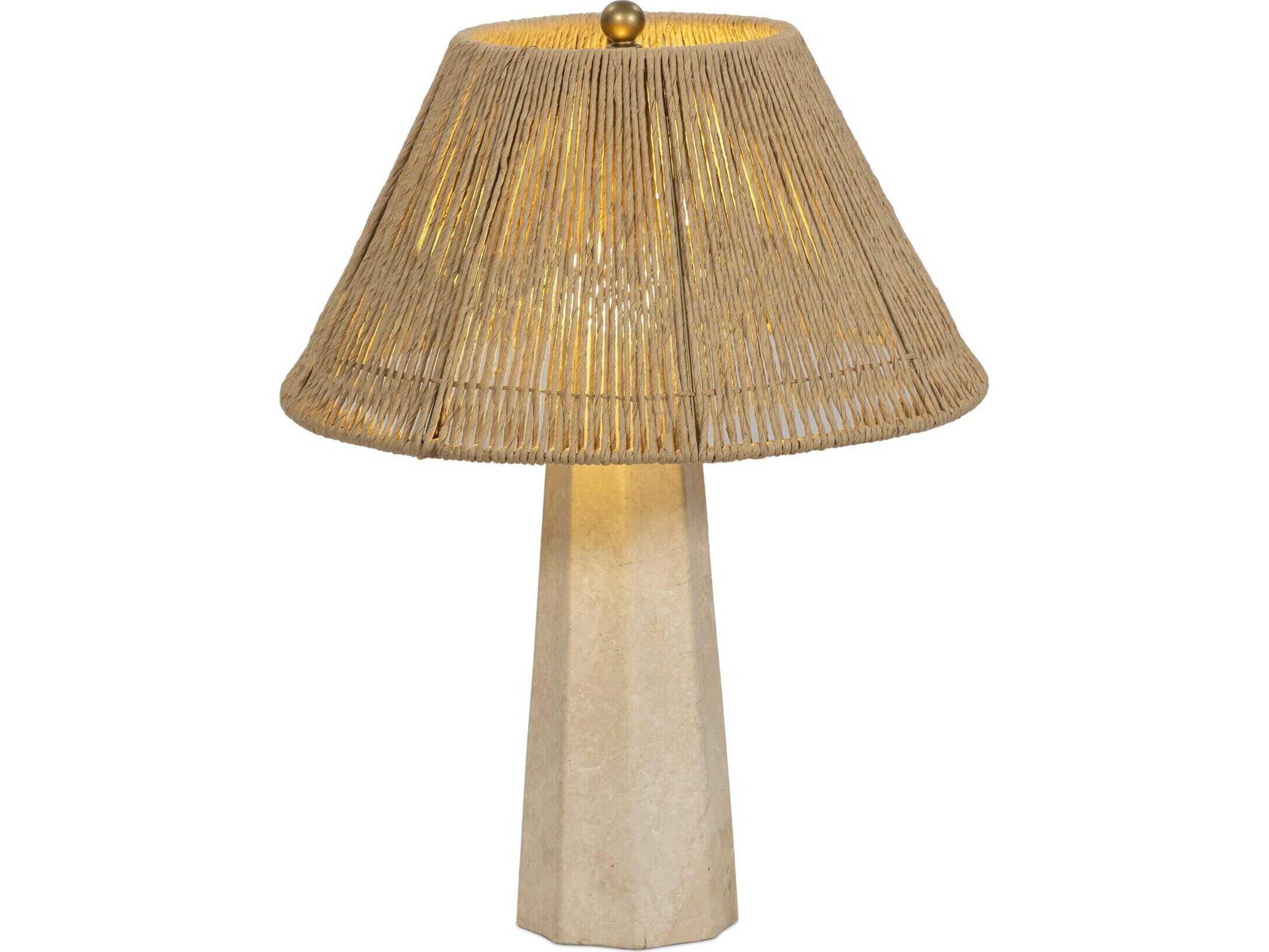 Asher Astra Table Lamp - Cream Italian Marble