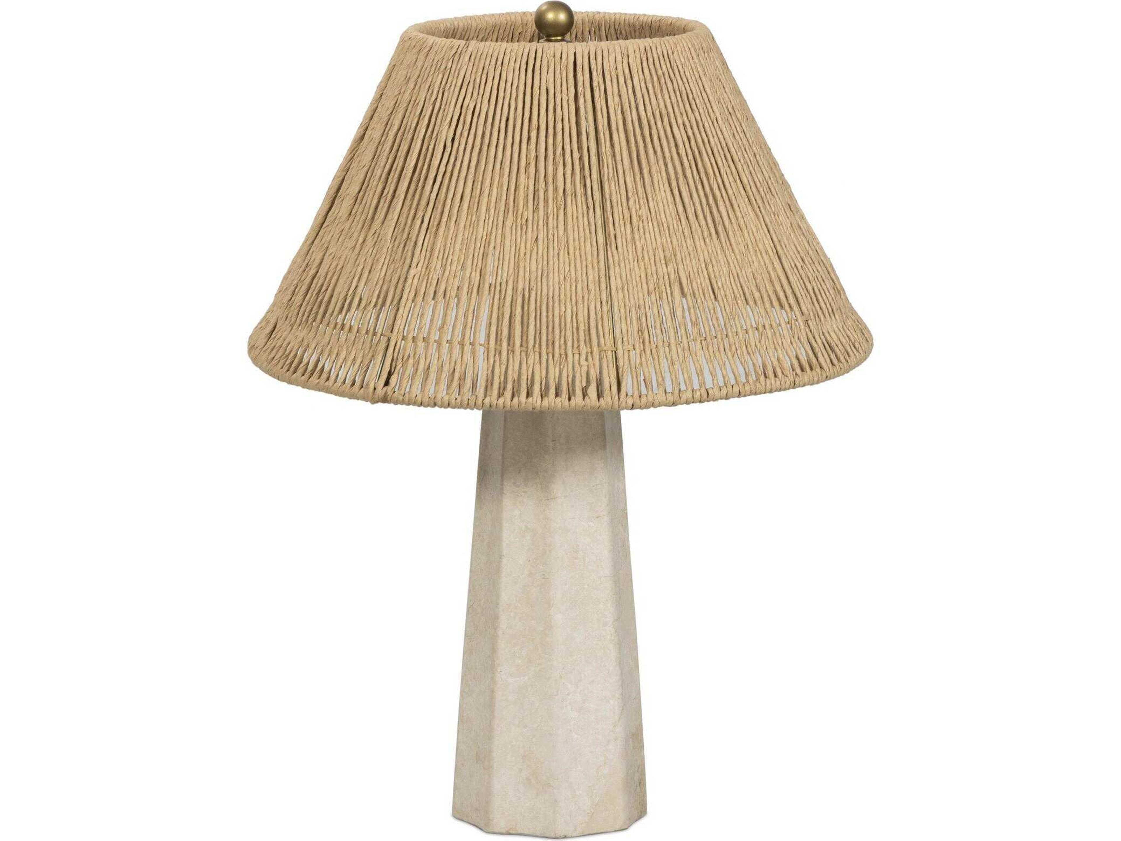 Four Hands Asher Astra Table Lamp - Cream Italian Marble