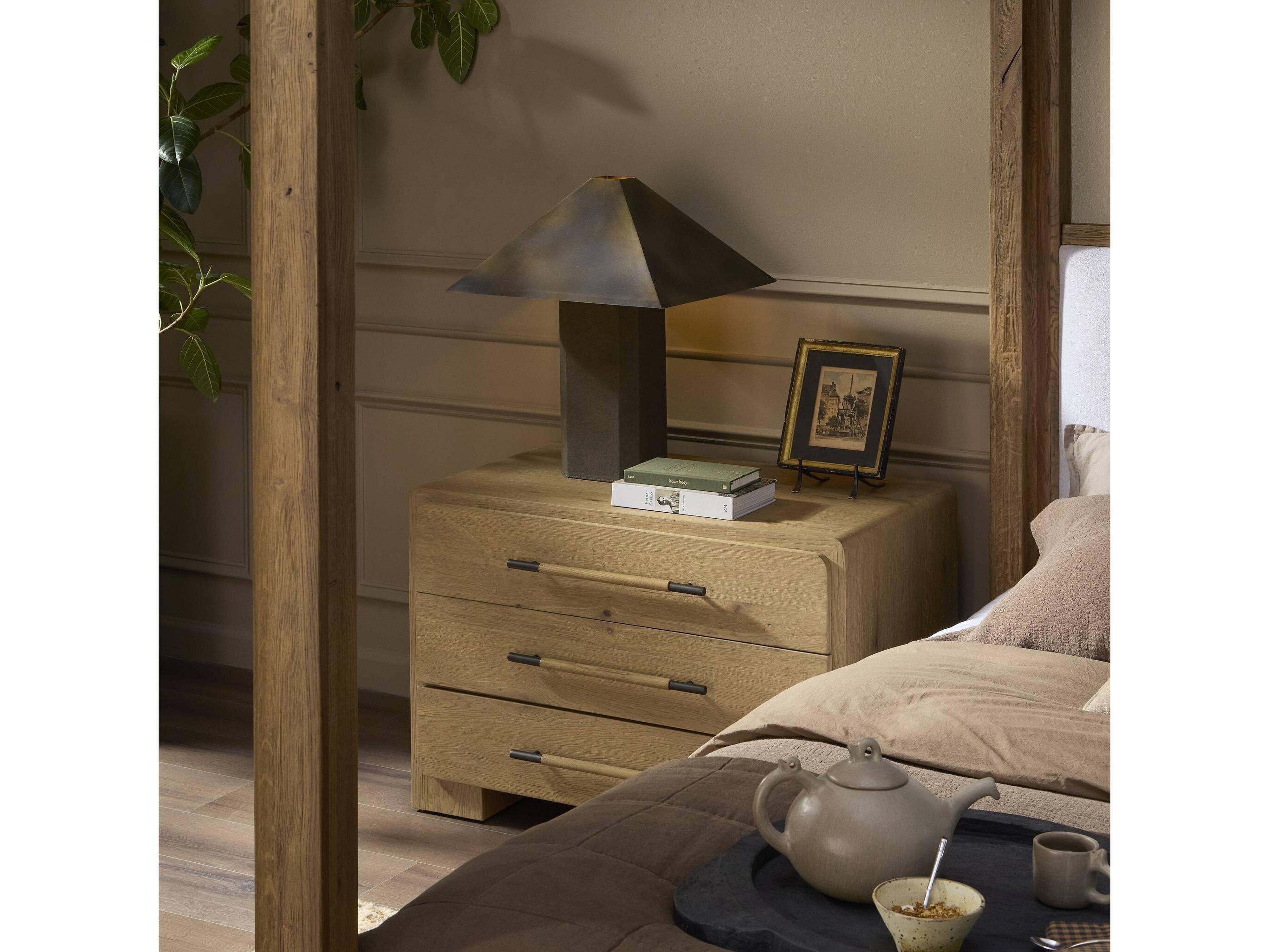 Four Hands Hutton Kenric Table Lamp - Forest Green Canvas