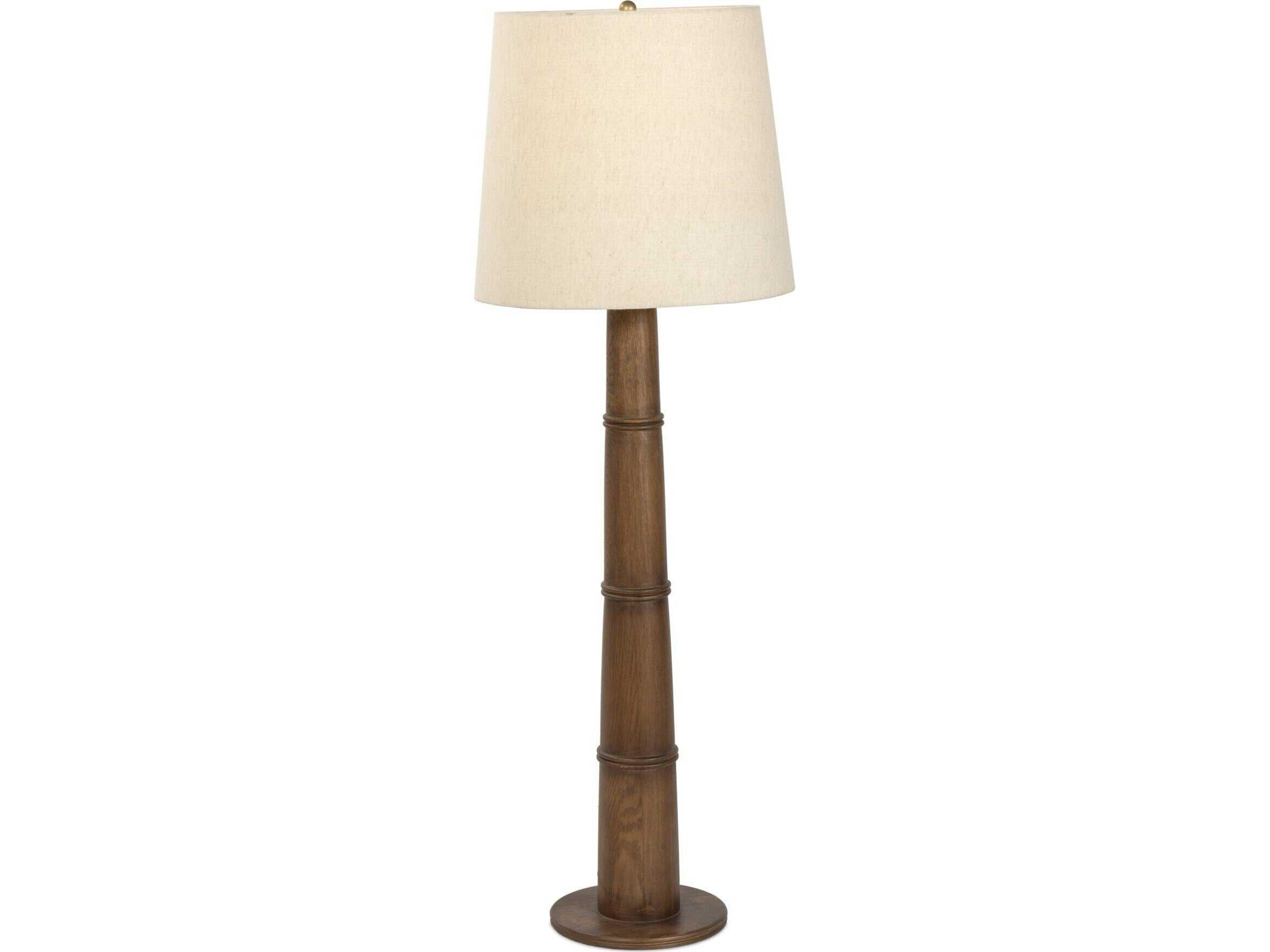 Asher Nerissa Floor Lamp - Warm Brown Oak