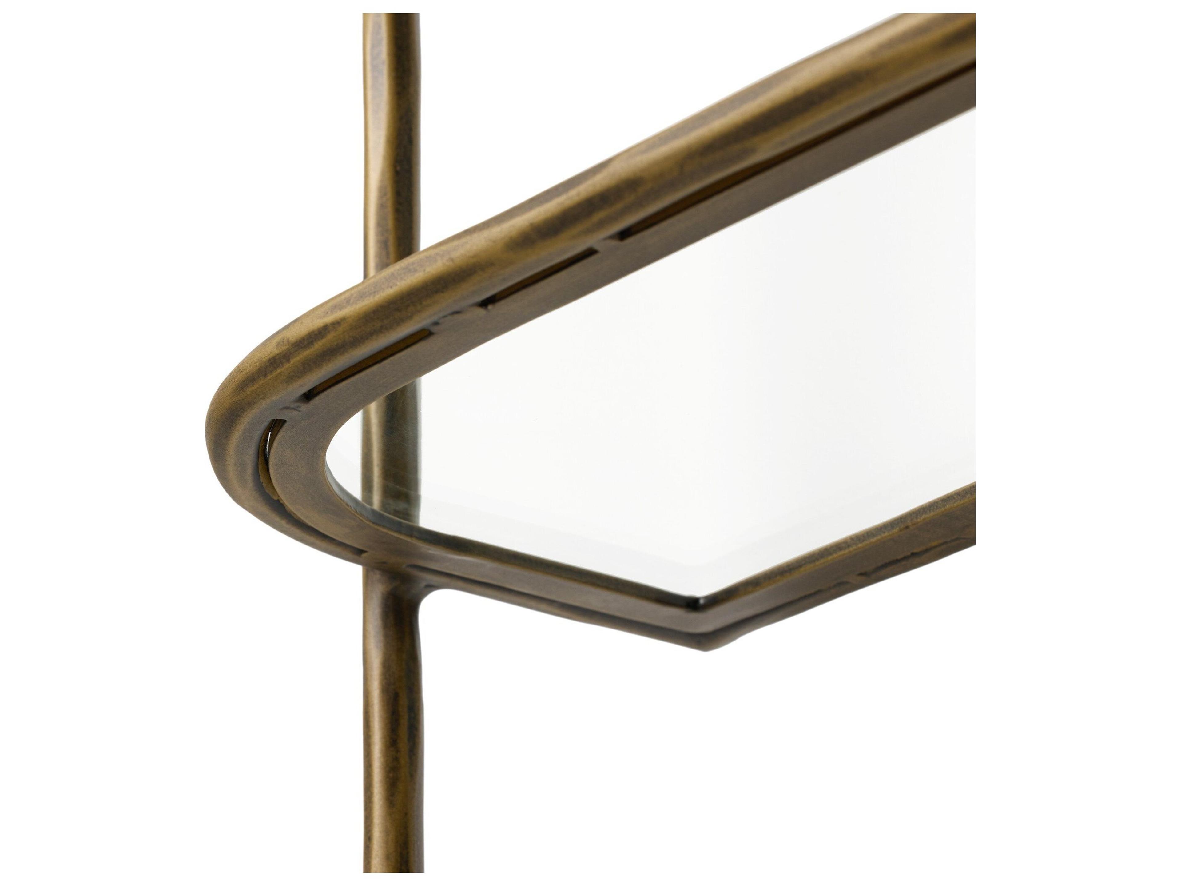 Four Hands Element Tempered Glass Brass Accent Chest