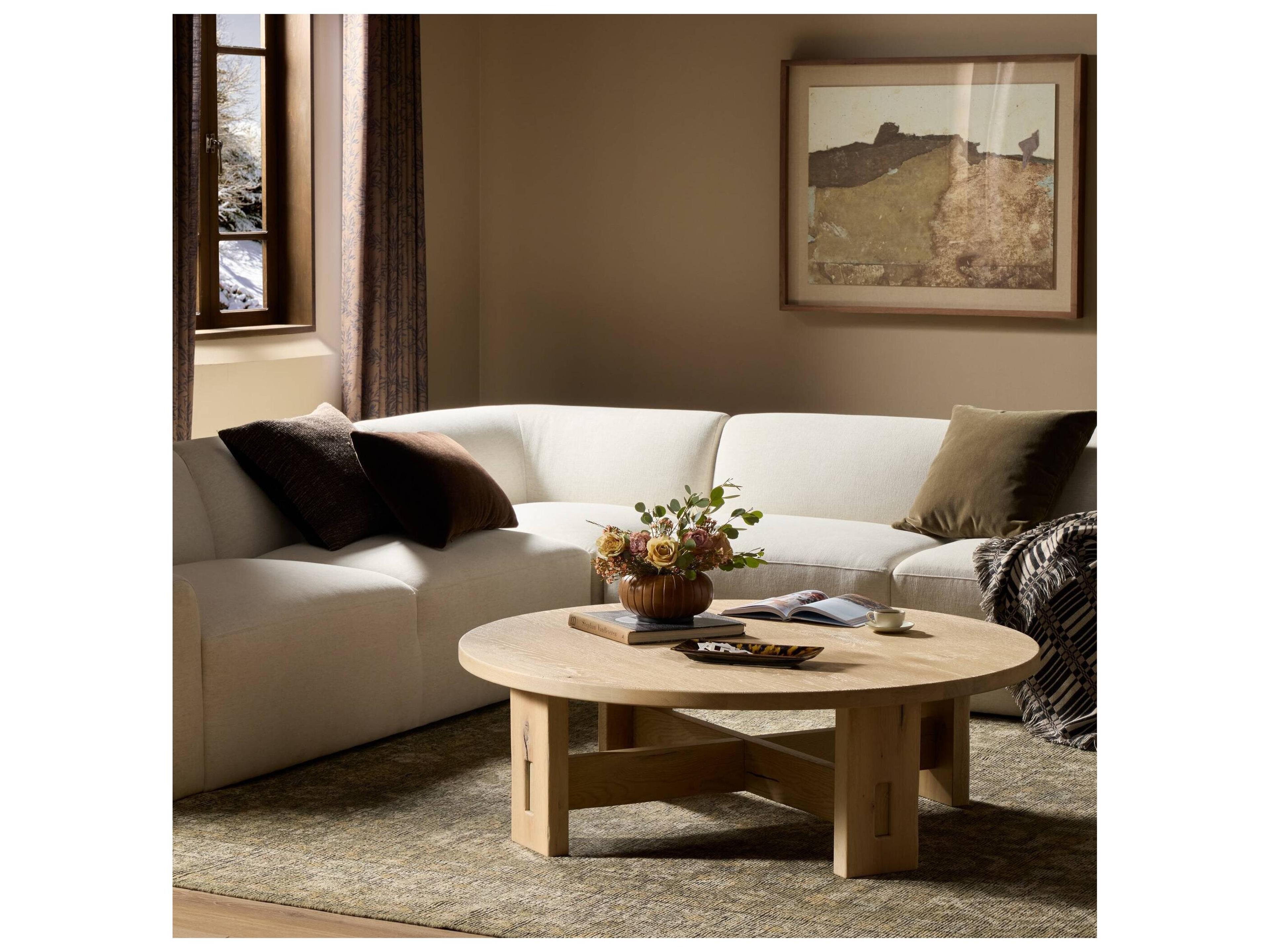Four Hands Bristol Round Wood Coffee Table