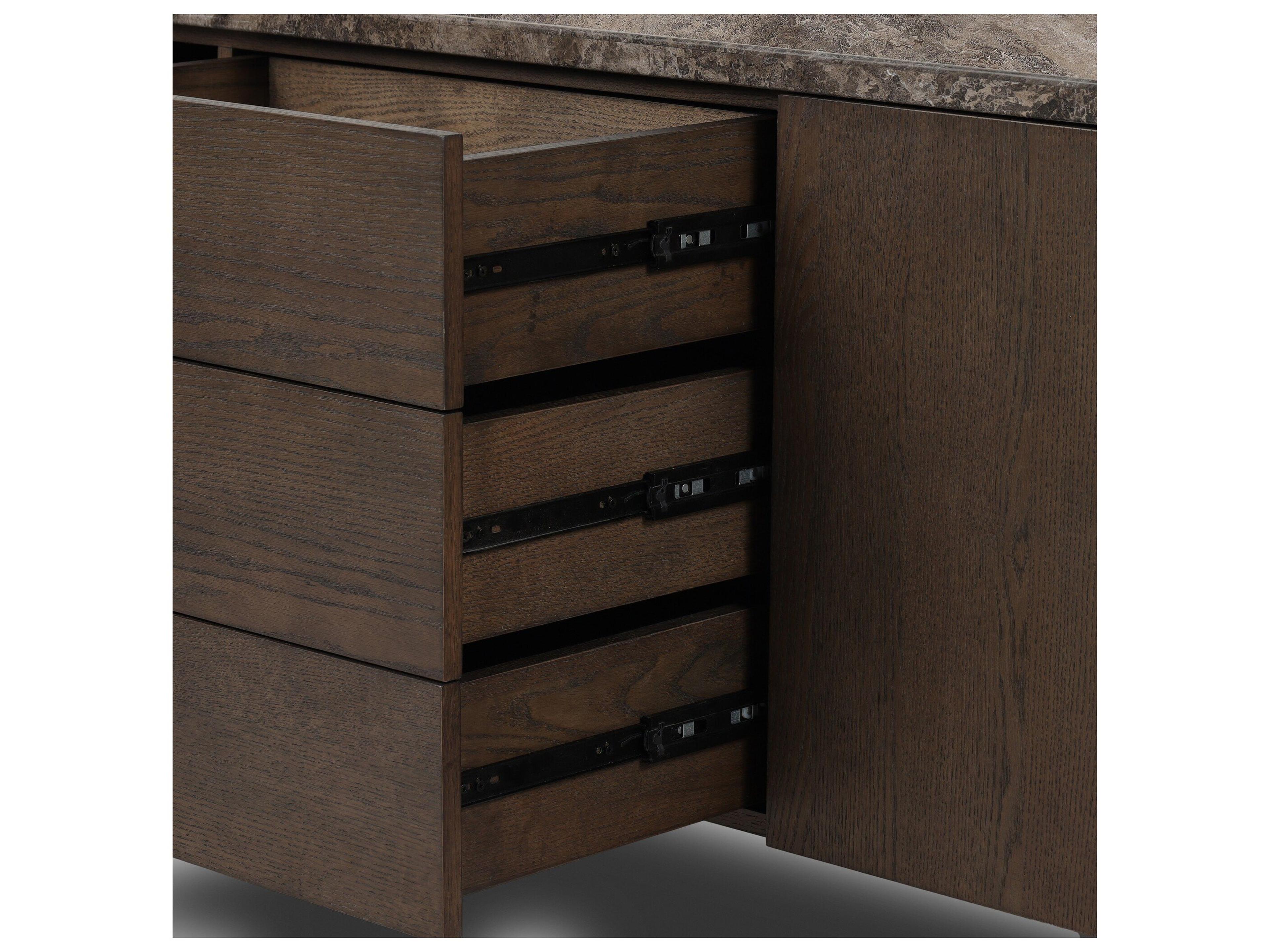 Four Hands Allston 72" Brown Oak Veneer Media Console