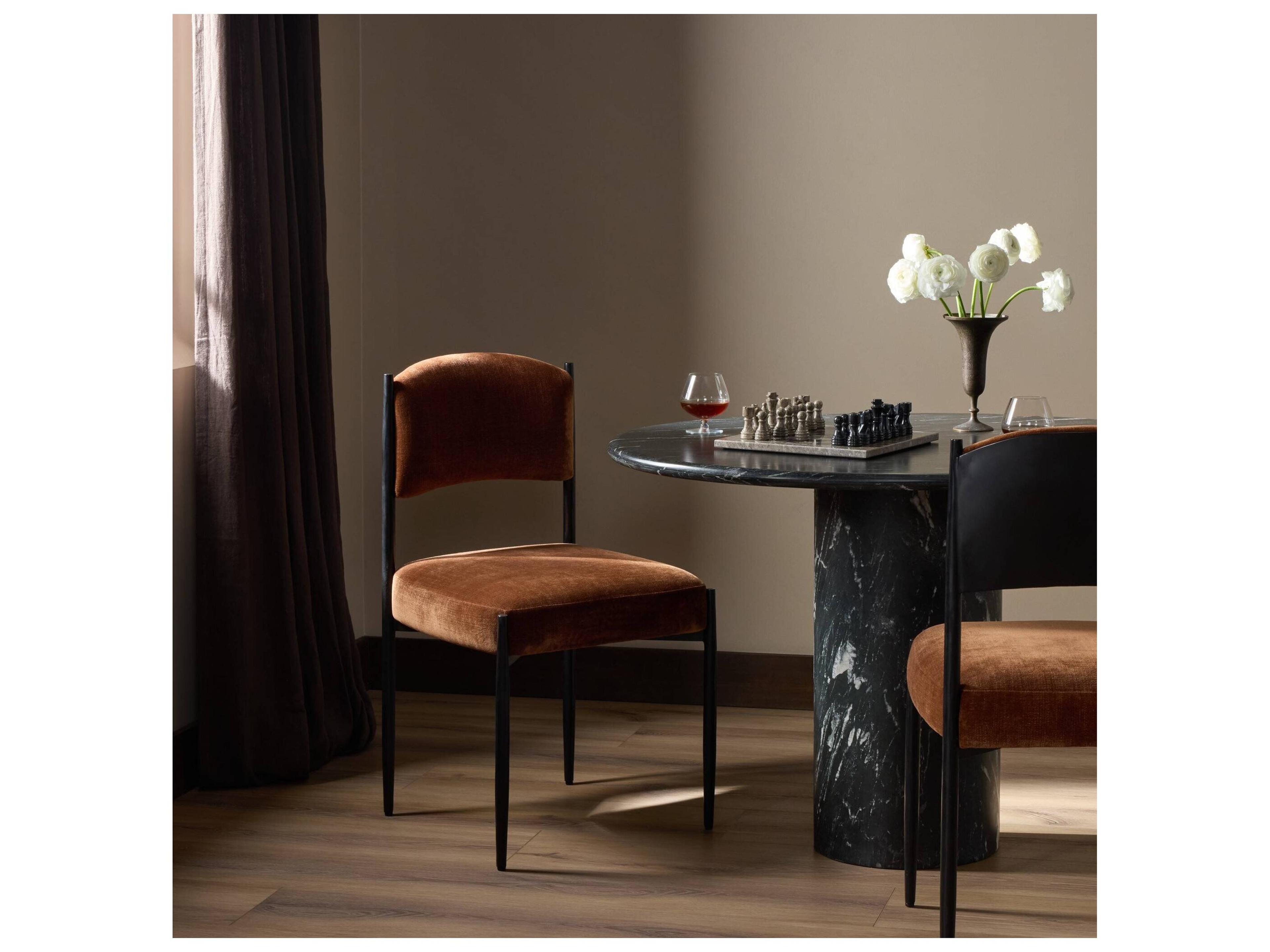 Four Hands Bolton Black Upholstered Armless Dining Chair