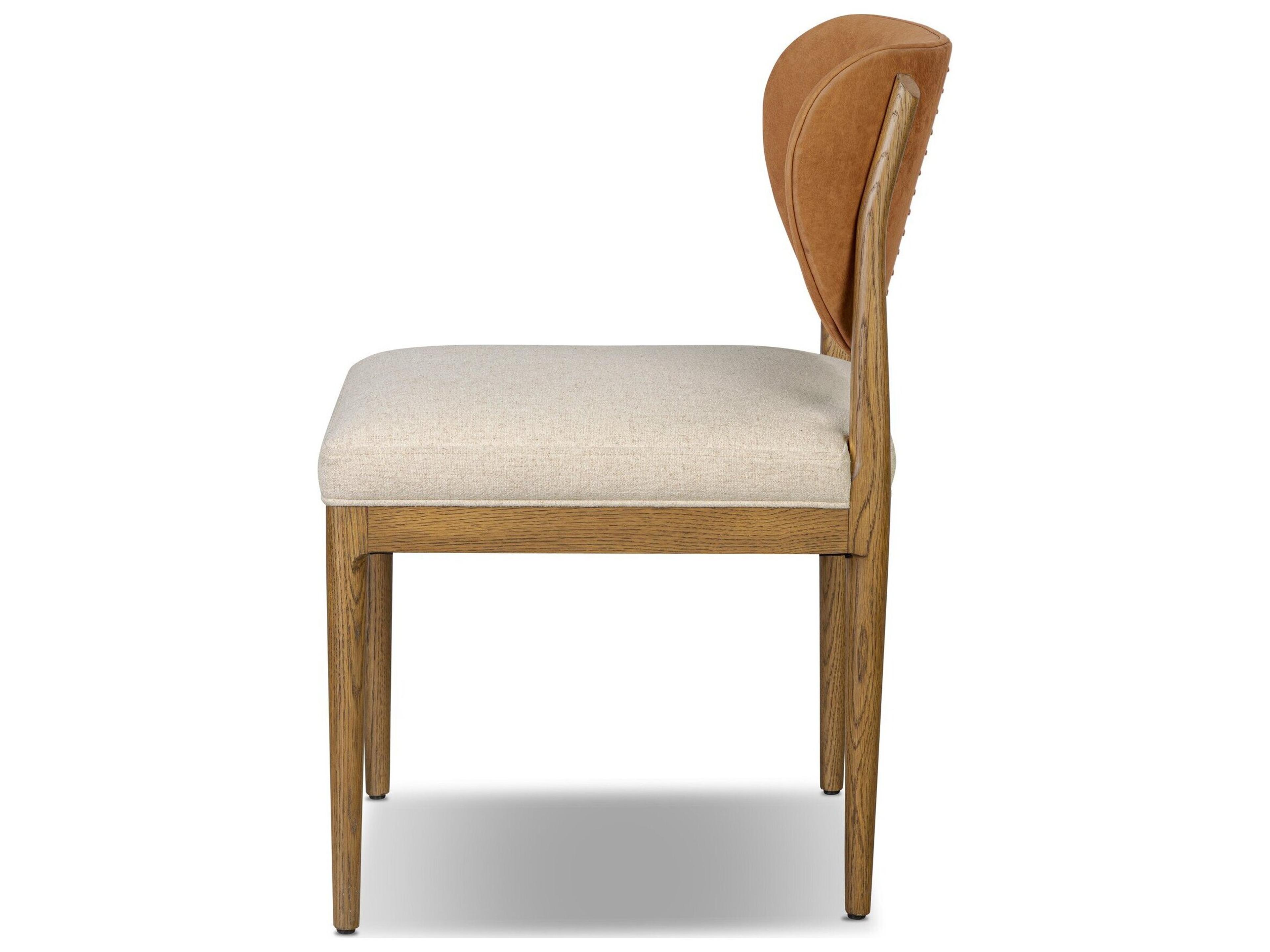 Four Hands Codetta Oak Wood Upholstered Armless Dining Chair