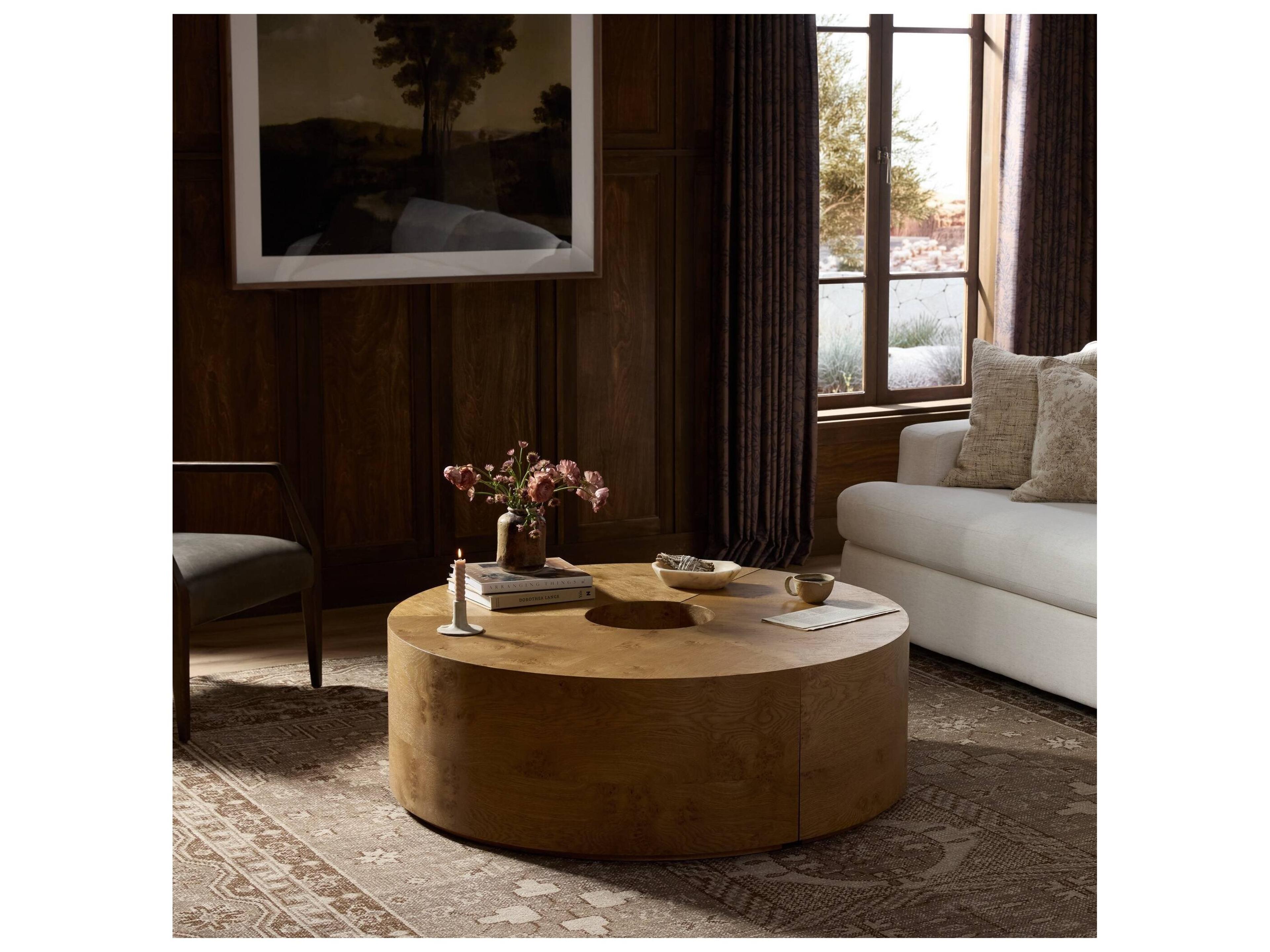 Four Hands Collins Round Wood Coffee Table