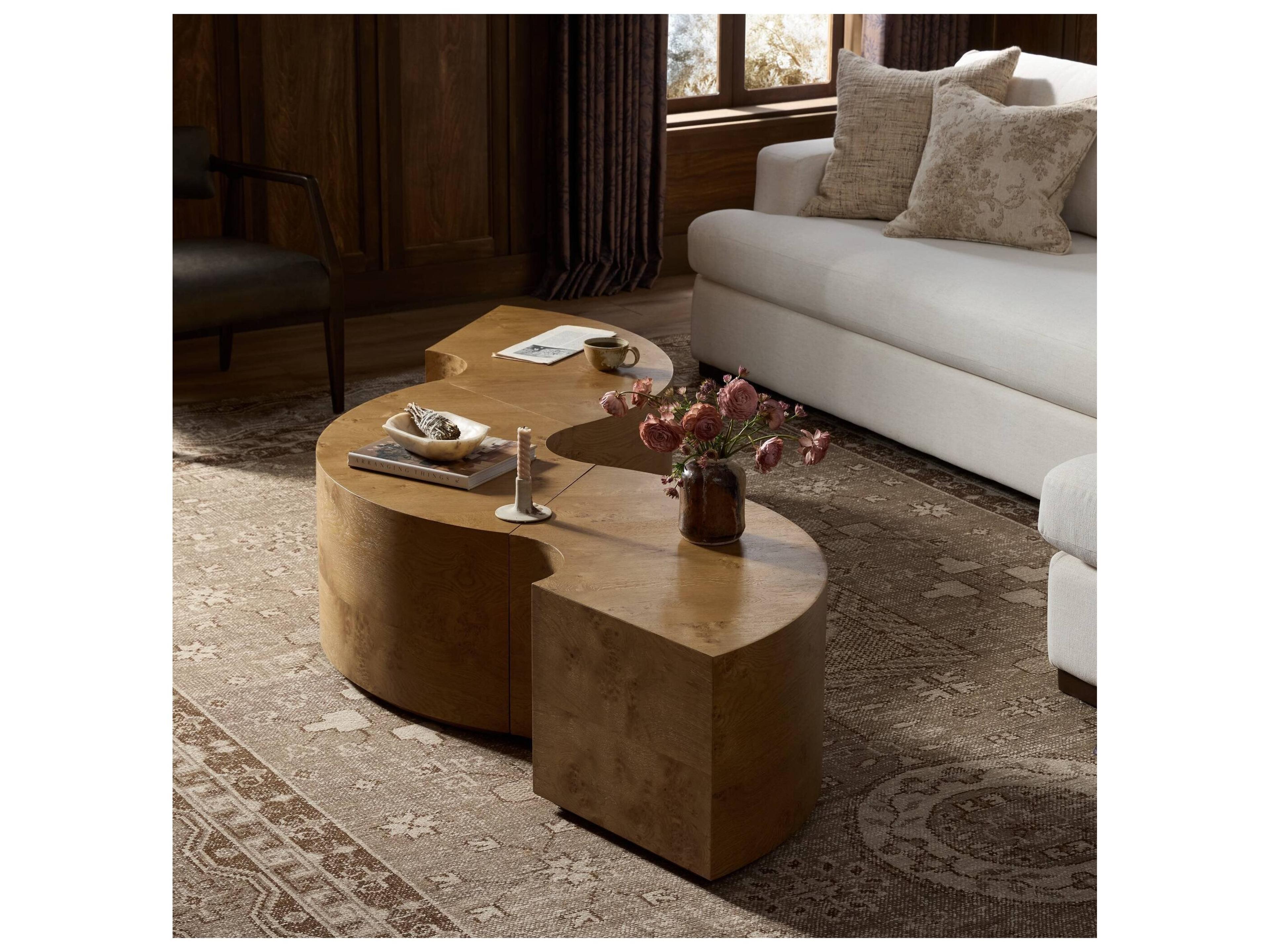 Four Hands Collins Round Wood Coffee Table